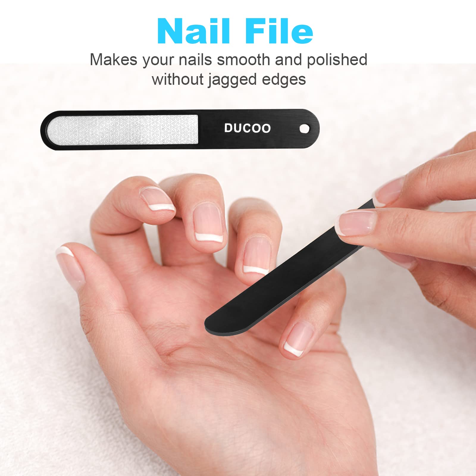 DUCOO Nail Clipper Set, 4 PCS Ultra Sharp Nail Clippers for Men, Women, Adults Toenail Fingernail Clippers, Stainless Steel Nail Cutter & File, Black