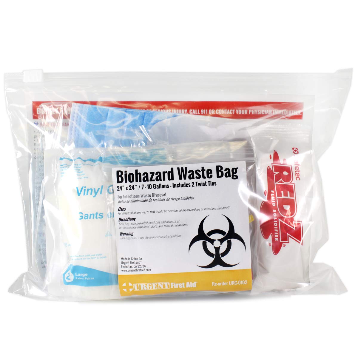 22 Piece Bodily Fluid Clean Up Pack/Bloodborne Pathogen Spill Kit - be OSHA Compliant and Protect from Dangerous Exposure to Blood and Other potentially infectious Materials