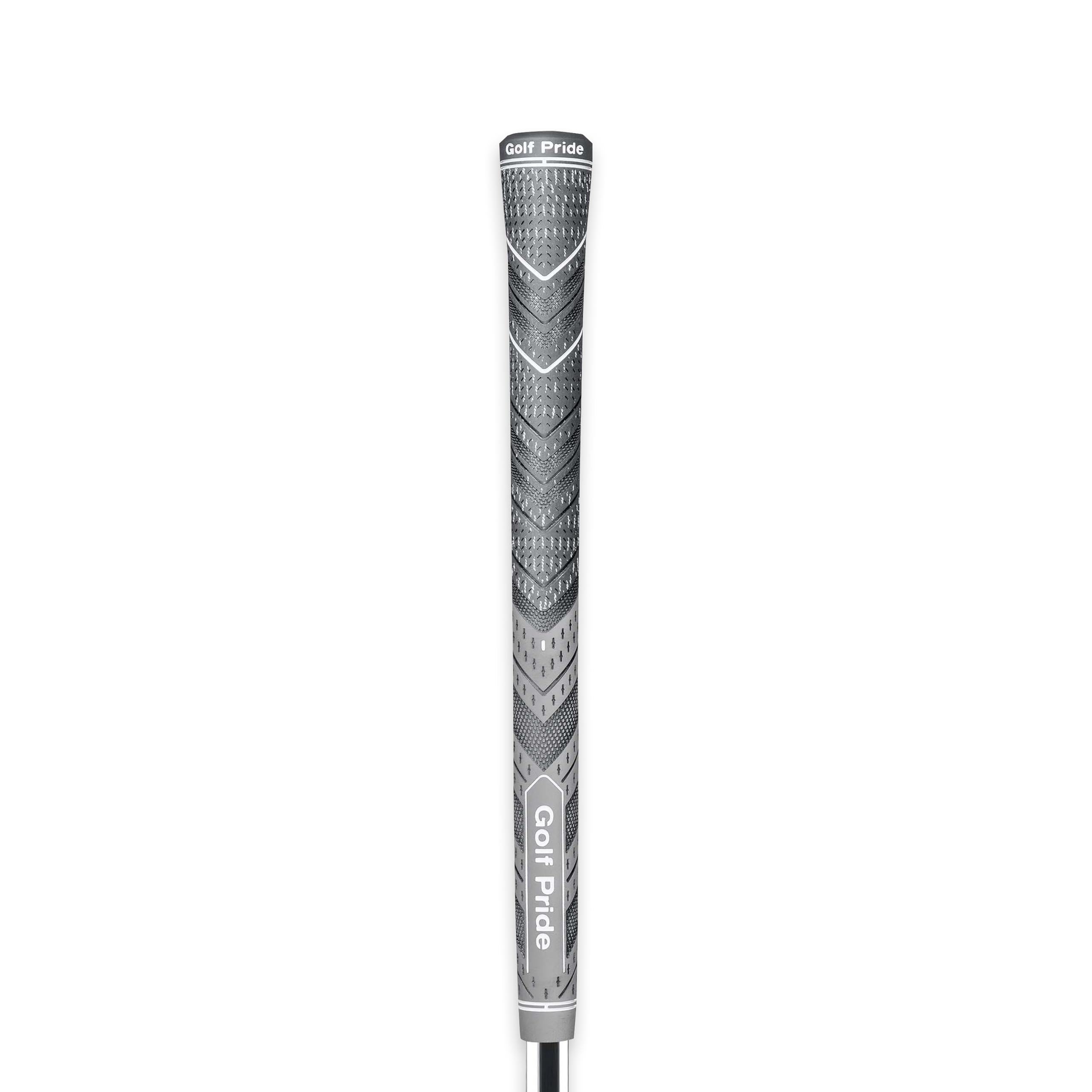Golf Pride MCC Plus4 Golfschlägergriff – Allwetter-Hybridgriff mit größerer unterer Hand – Gebürstete Baumwollkordel & genarbte Textur – Midsize – Grau