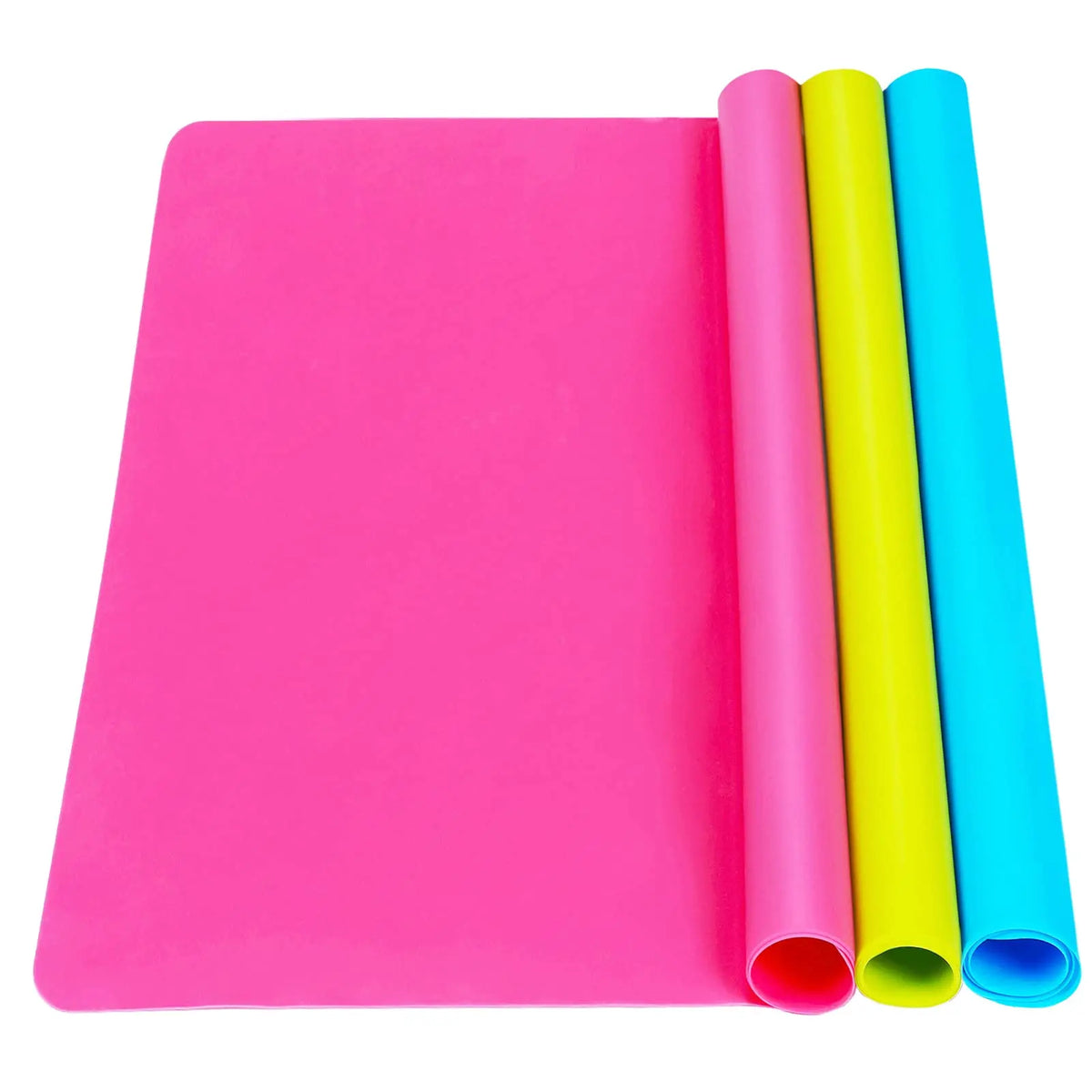3 Pack Silicone mat Large Silicone Sheets for Crafts, Liquid, Resin Jewelry Casting Molds Mat, Silicone Placemat 15.7" x 11.8" (Blue & Rose Red & Green)