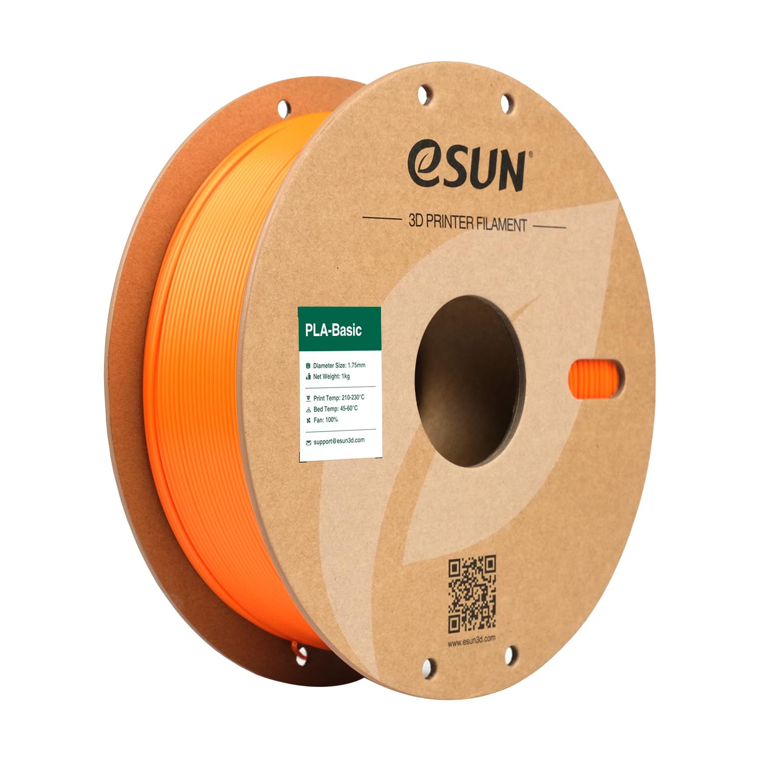خيوط eSUN PLA Basic 1.75 ملم، خيوط طابعة ثلاثية الأبعاد PLA عالية السرعة للطباعة السريعة، بكرة 1 كجم (2.2 رطل) خيوط طباعة ثلاثية الأبعاد لطابعات ثلاثية الأبعاد عالية السرعة، برتقالي