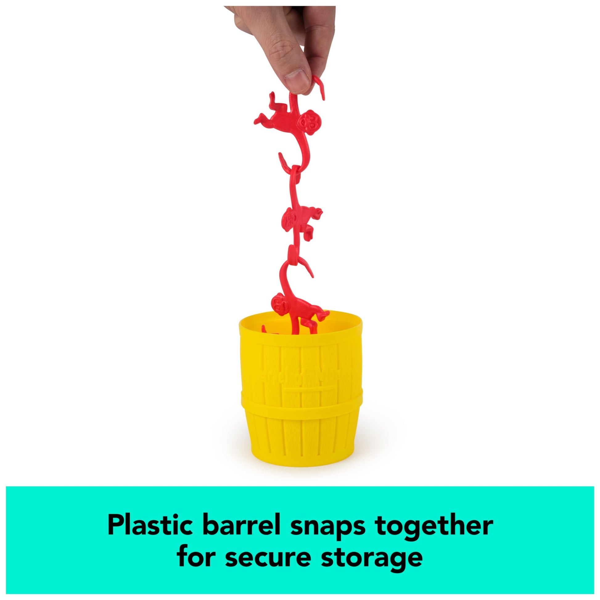 Spin Master Games, Barrel of Monkeys, Retro Linking Fun for Preschoolers, Family Games, 1 & Up Players, for Ages 3 & Up