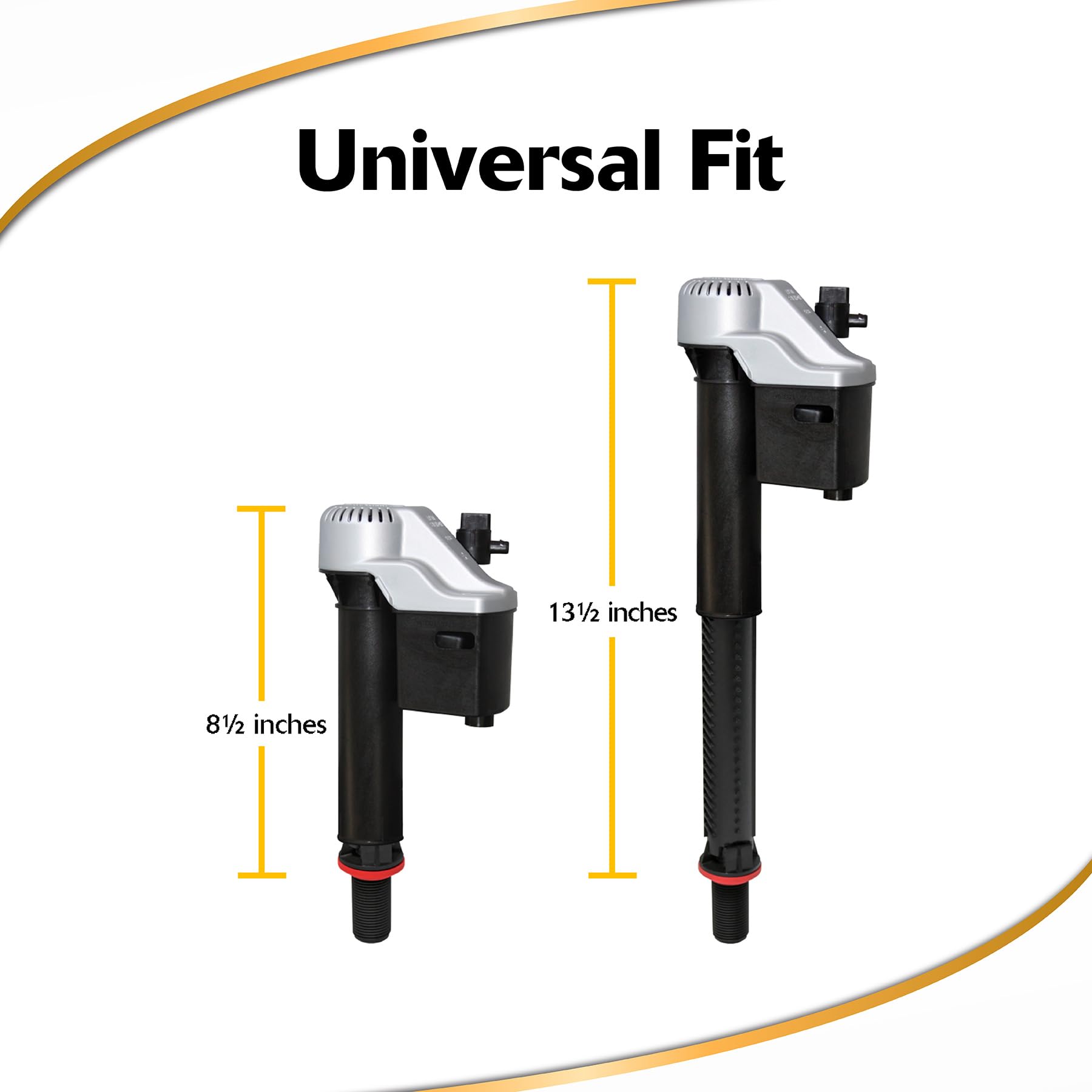 Korky QuietFILL Platinum Toilet Fill Valve - Universal Fits 99% of Toilets - Easy Height Adjust for Fast Install, 528MP
