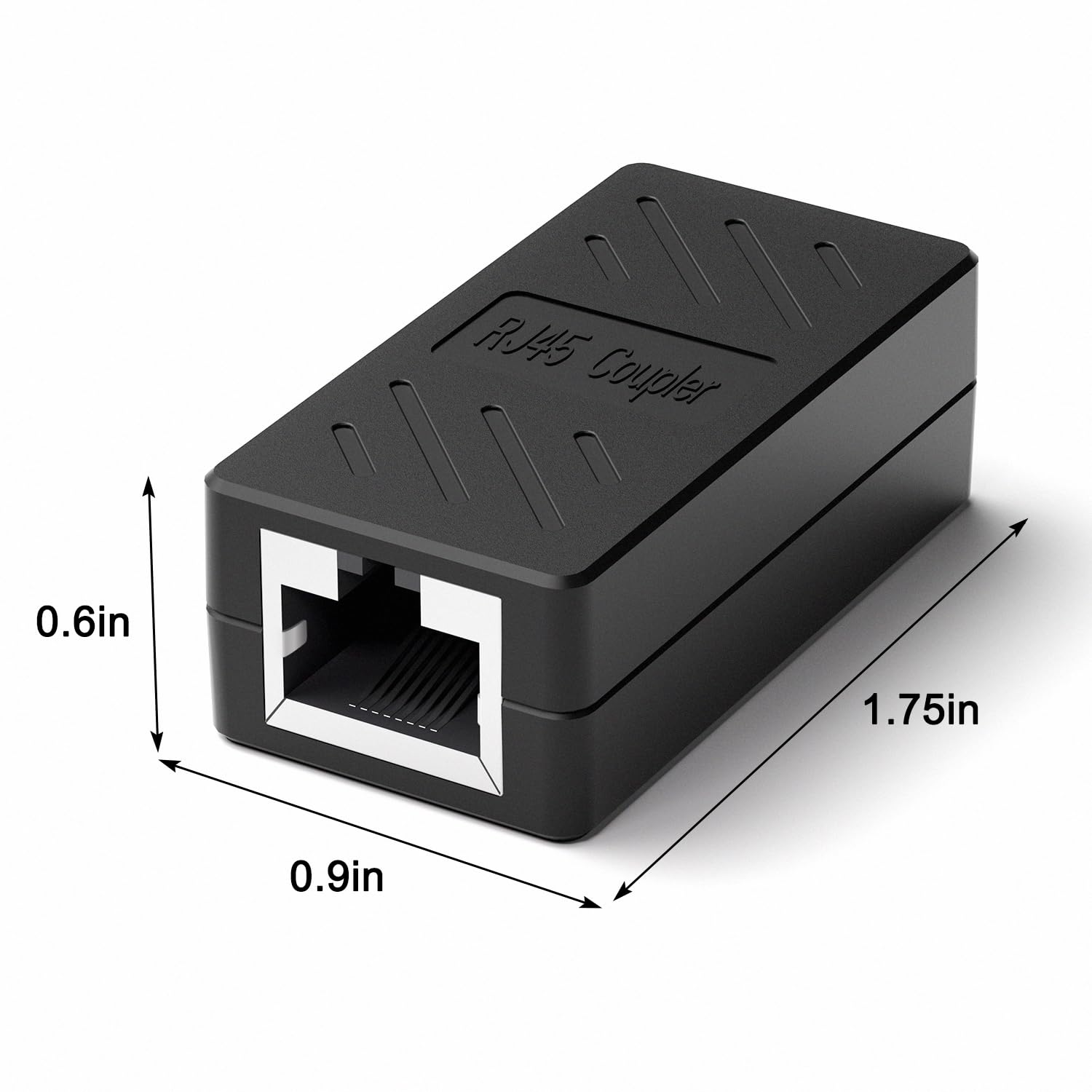 ZUZONG RJ45 Coupler Ethernet Coupler Inline Coupler for Cat8/ Cat7/ Cat6/ Cat5e/ Cat5 Ethernet Cable Extender Adapter for PC Router Modem PS5 Xbox Female to Female (6 Pack Black)