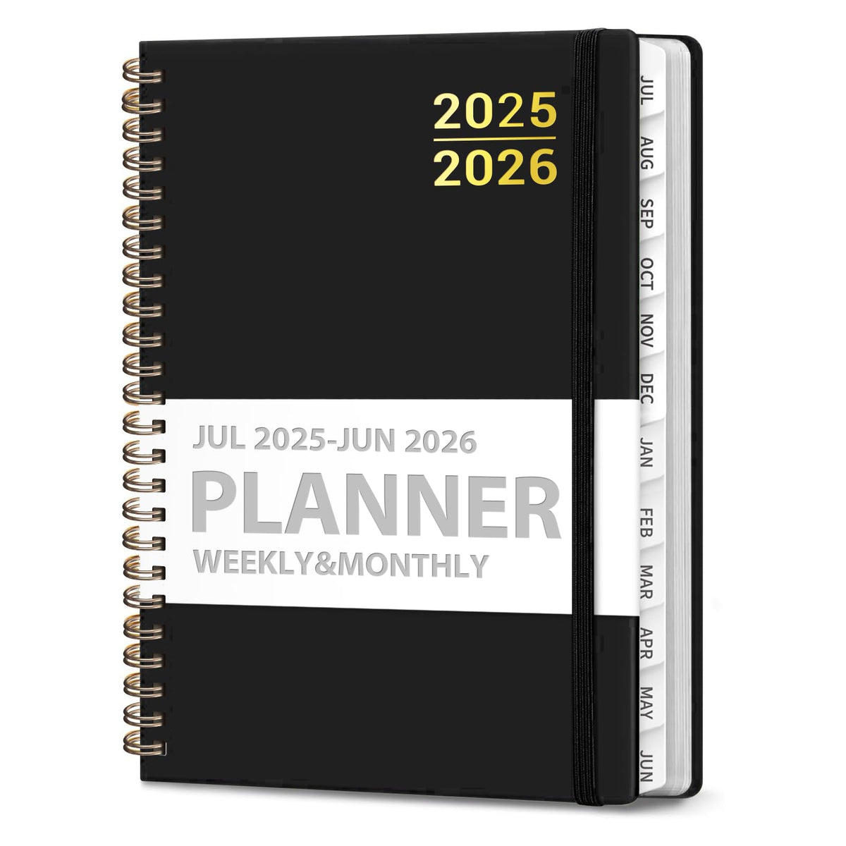 Planner 2025-2026 for Women & Men, Weekly and Monthly Calendar Notebook (July 2025 - June 2026), Hardcover Spiral Bound School Teacher Student Planner with Tabs, Inner Pocket, A5 (6.3" x 8.5")