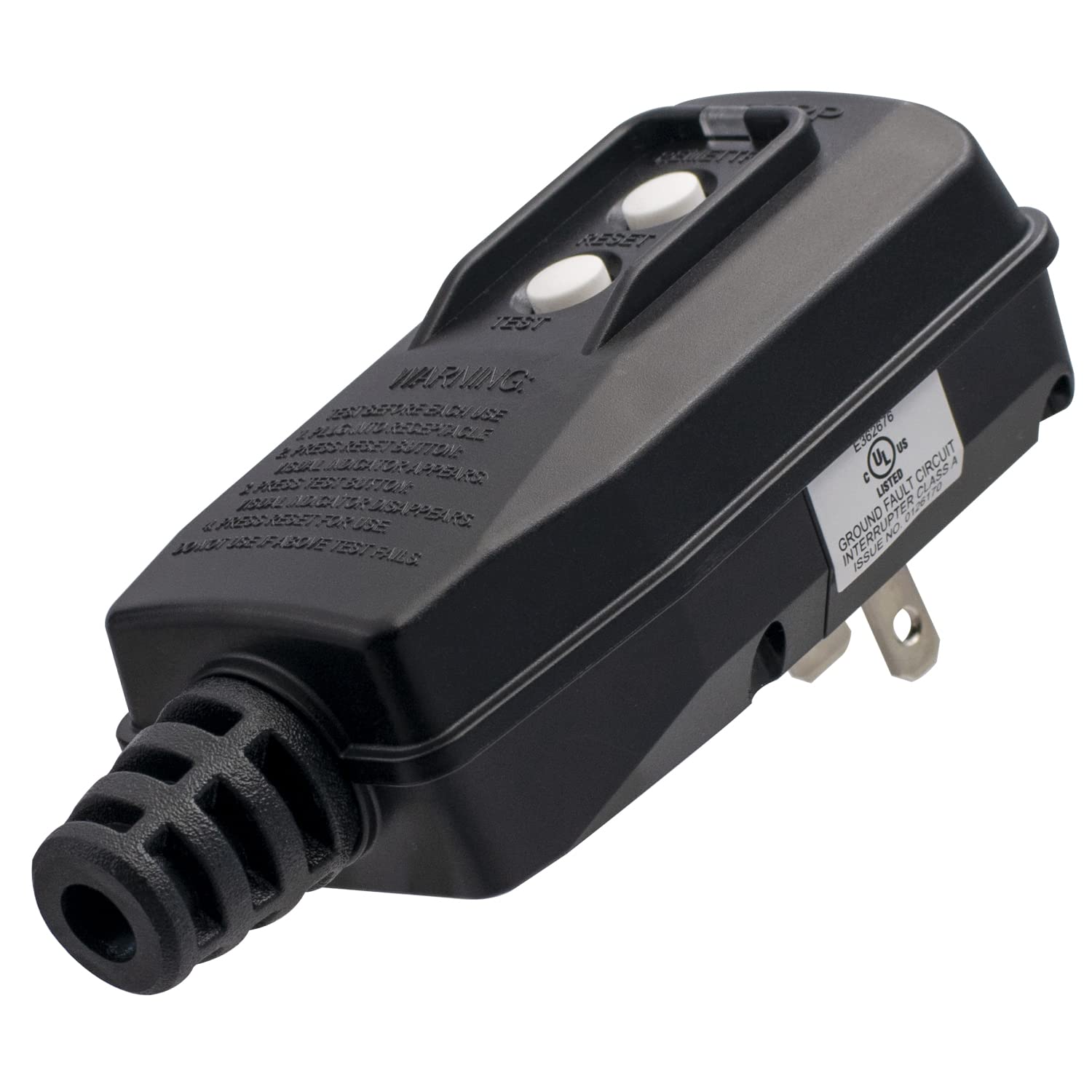 ELEGRP G1215PA2 G20PASR قابس تجميع بديل GFCI ذاتي المراقبة والحاصل على براءة اختراع، إعادة ضبط تلقائية 15 أمبير غير مؤرض سلكين بجهتين لمضخة غسالة الضغط العالي، ومضخة حمام السباحة، مُدرج بقائمة UL/CUL، عبوة واحدة، أسود