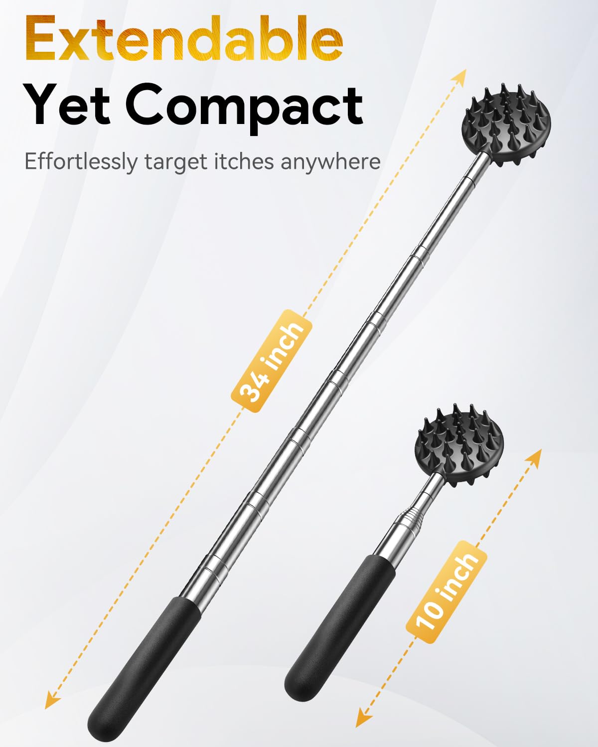 TUKUOS Telescoping Back Scratcher with 4Pcs Detachable Scratching Heads, Fathers Day Dad Gifts for Men Back Scratcher for Men/Dad/Women