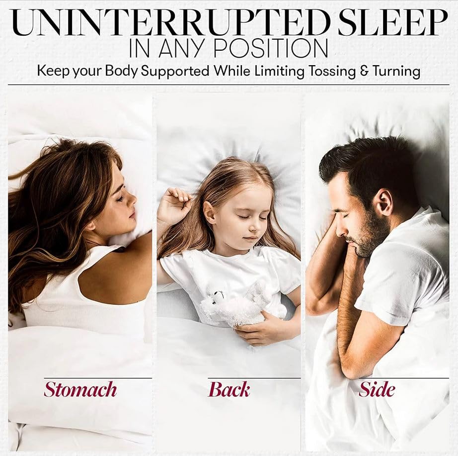 Beckham Hotel Collection Bed Pillows Standard/Queen Size Set of 2 - Original Down Alternative Pillow for Sleeping - Bedding for Back, Stomach or Side Sleepers