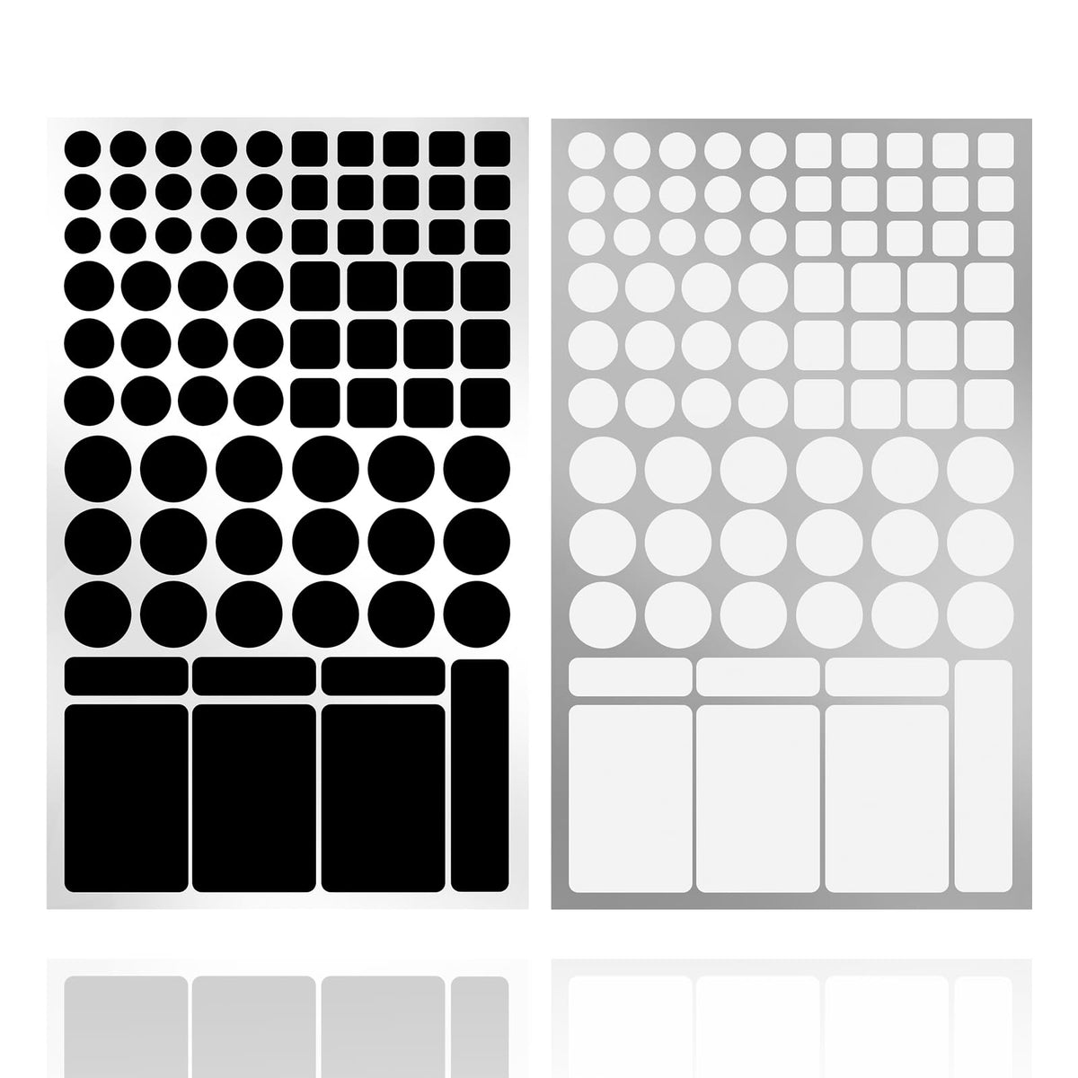 JIEHENG Light Blocking Stickers,Blackout Sticker for Electronic,2 Sheets Cover White and Black, LED Covers,100% Blocking(Cut-100% Blocking White and Black)