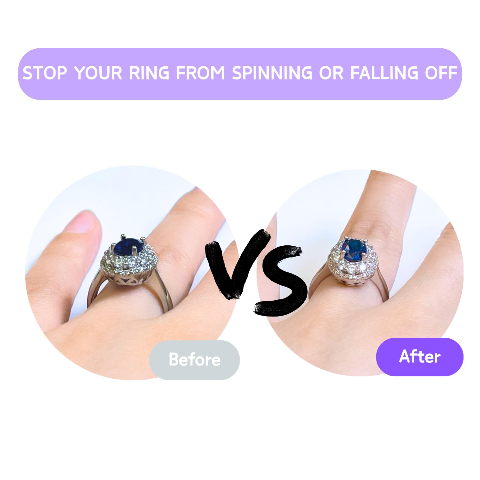 GFJAOND Ring Size Adjuster for Loose Rings 12 Pack | Invisible Ring Guard Insert & Spiral Resizer Kit | Comfort Fit for Women/Men (12 Sizes + Polishing Cloth)