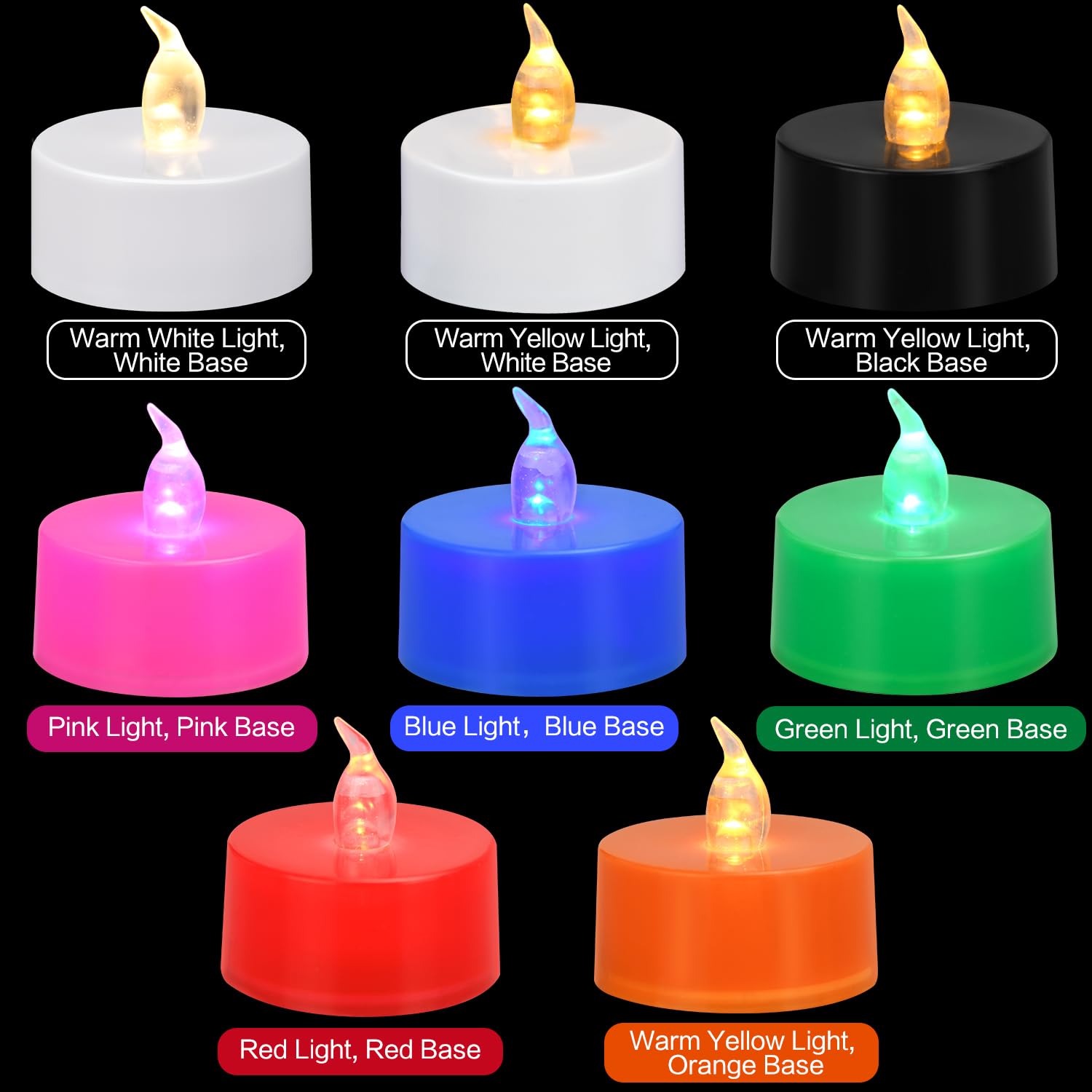 KOABY 12 Pack LED Tea Lights, Flickering Warm White Lights, Battery Operated