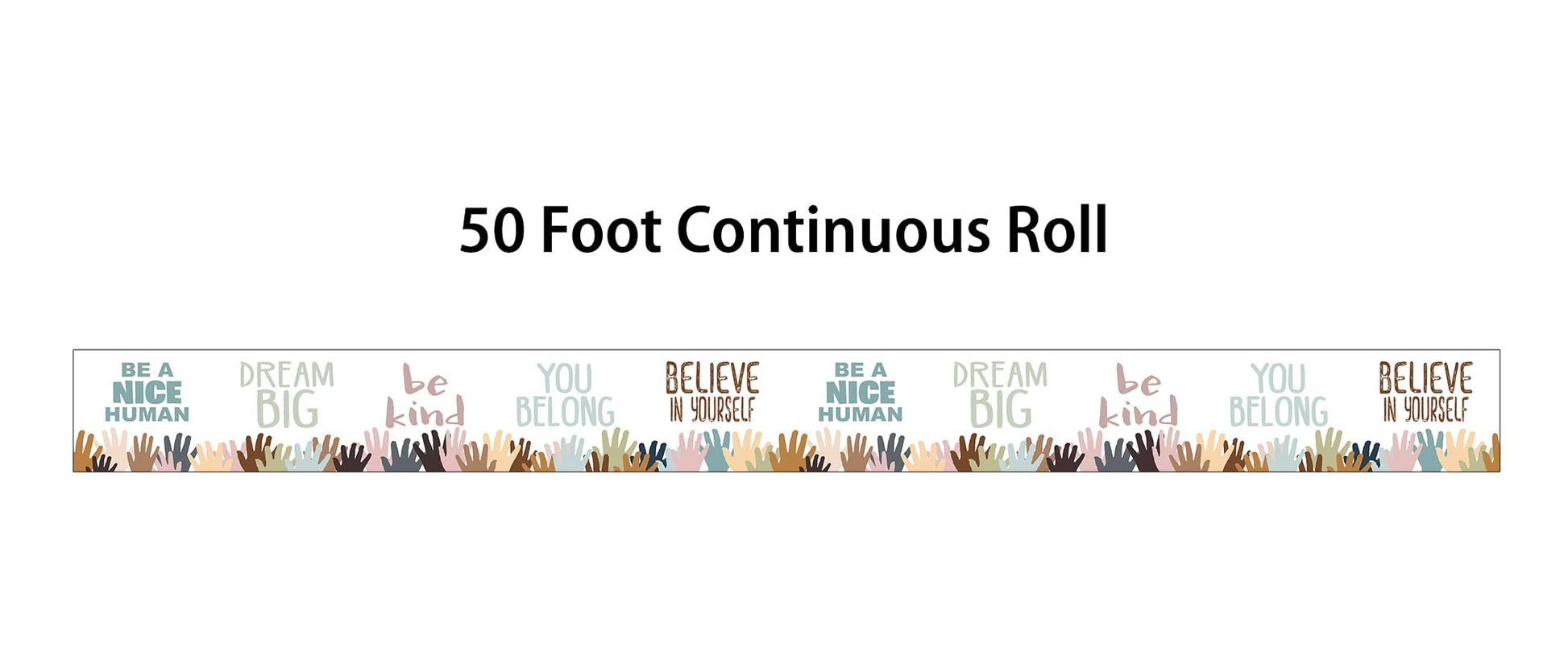 Teacher Created Resources Everyone is Welcome Helping Hands Straight Rolled Border Trim - 50ft - Decorate Bulletin Boards, Walls, Desks, Windows, Doors, Lockers, Classrooms, Homeschool & Offices