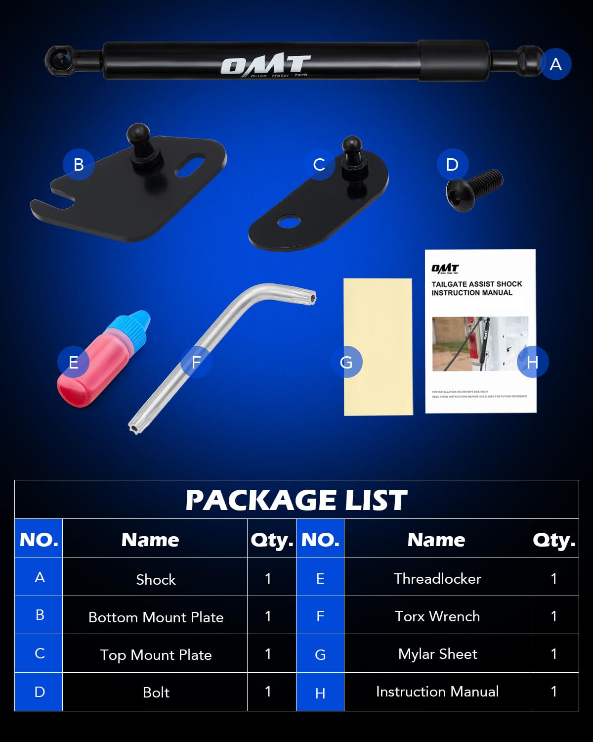 Orion Motor Tech Compatible with 15-25 F150 Tailgate Assist Accessories, Truck Tail Gate Lift Assist Tailgate Shock Compatible with Ford F150 2015 2016 2017 2018 2019 2020 2021 2022 2023 2024 2025