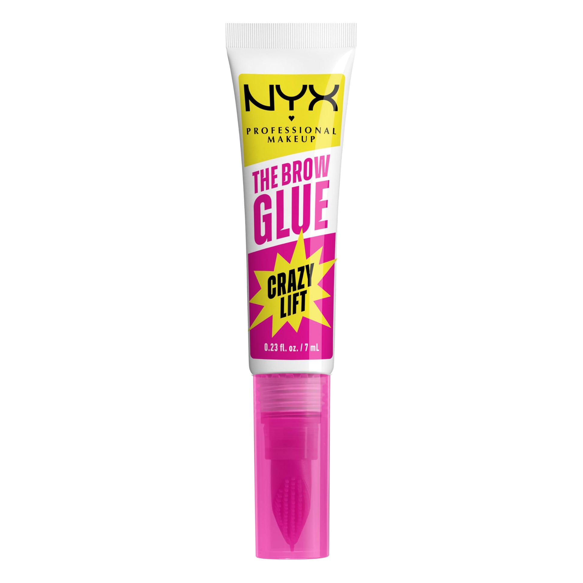 NYX PROFESSIONAL MAKEUP The Brow Glue Crazy Lift, Brow Lamination Gel with 16HR Strong Hold & Built-In Styling Comb - Clear Eyebrow Gel