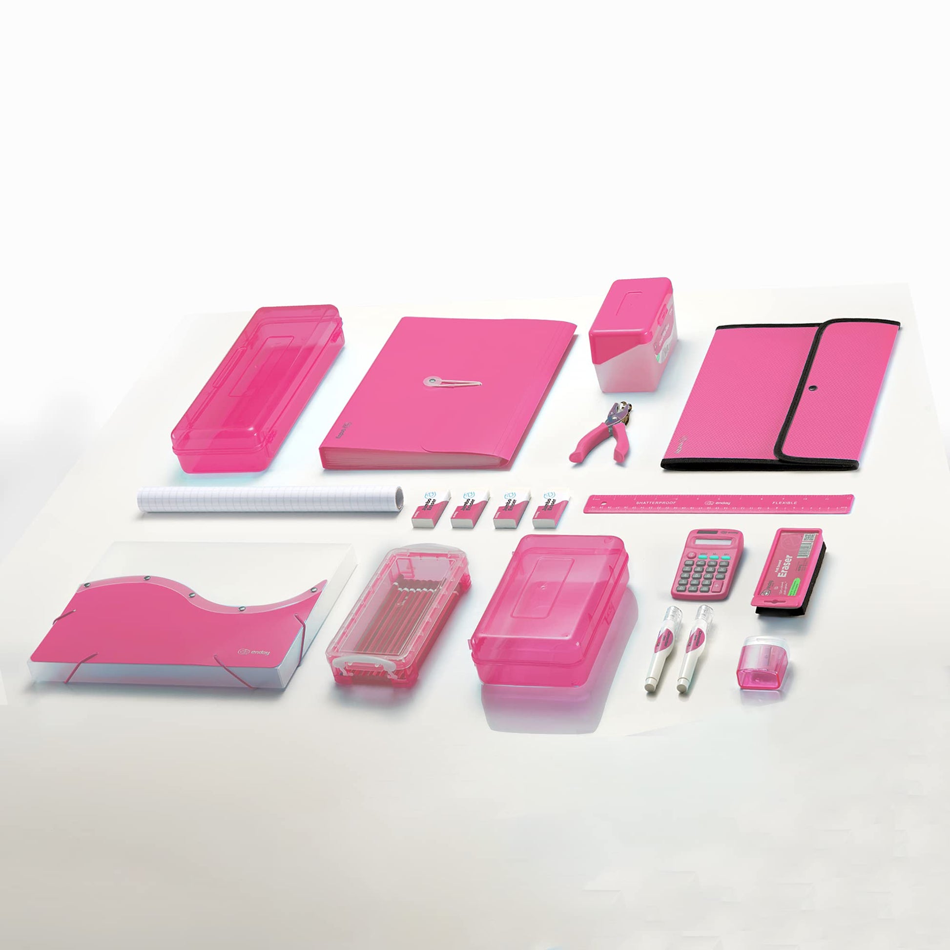 Enday Index Card Holder Pink, 3x5 Note Flash Card Organizer Case, Index Card File w/flip top, Notecard Recipe, Holder, Holds 250 Cards, Also Available in Purple, Red, Green, Blue, Grey (1 PC)