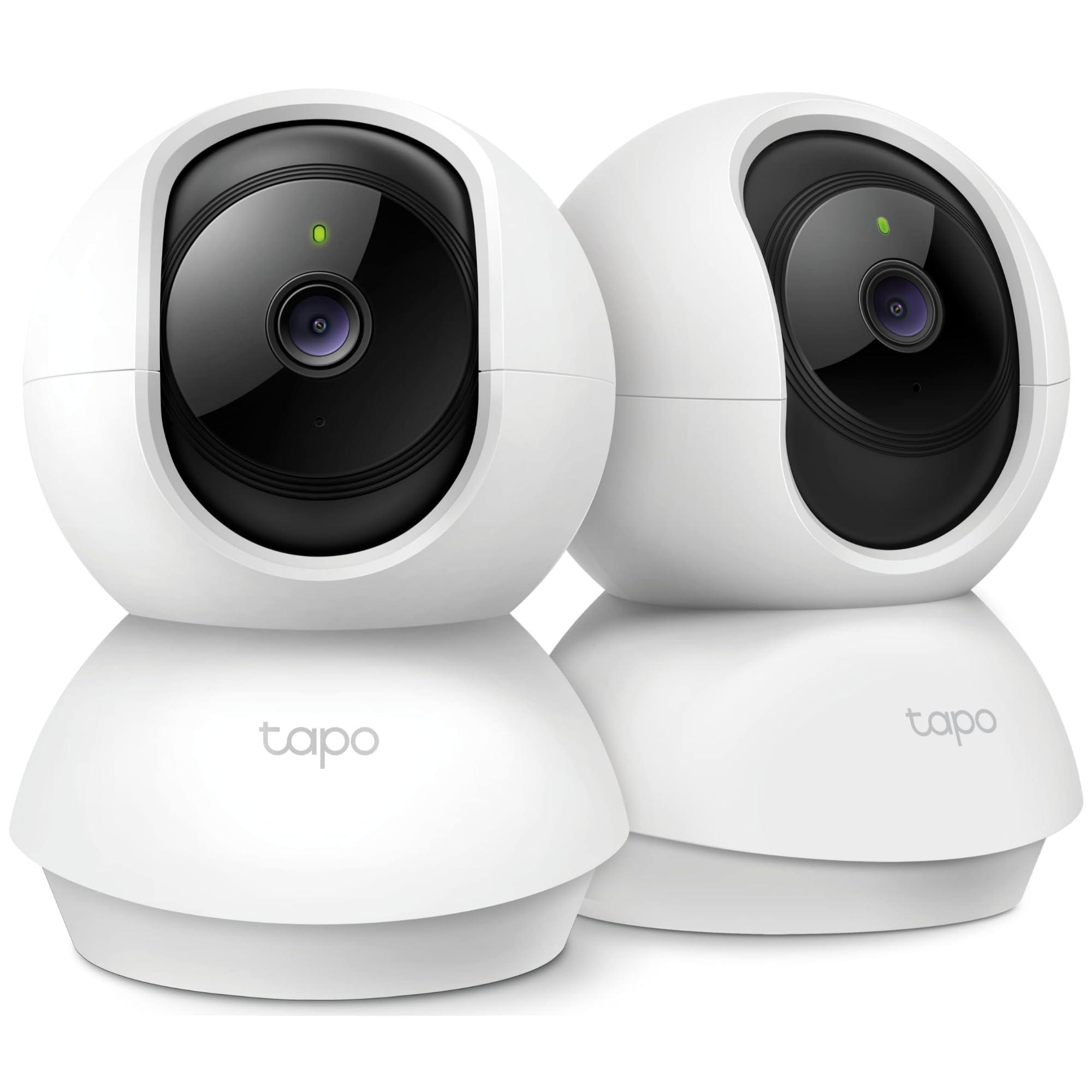 TP-Link Tapo 2K Schwenk-/Neige-Überwachungskamera als Babyphone, Hunde-Kamera mit Bewegungserkennung, 2-Wege-Audio, Sirene, Nachtsicht, Cloud- & SD-Karten-Speicher, funktioniert mit Alexa & Google Home, 2er-Pack (C210P2)