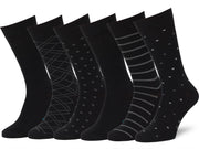 Mens Dress Socks 10-13 Black Dress Socks 9-12 6 Pack Classic Patterned Dress Socks #4-3 Men's Socks & Hosiery Size 10-13 9-12 Gifts for Men