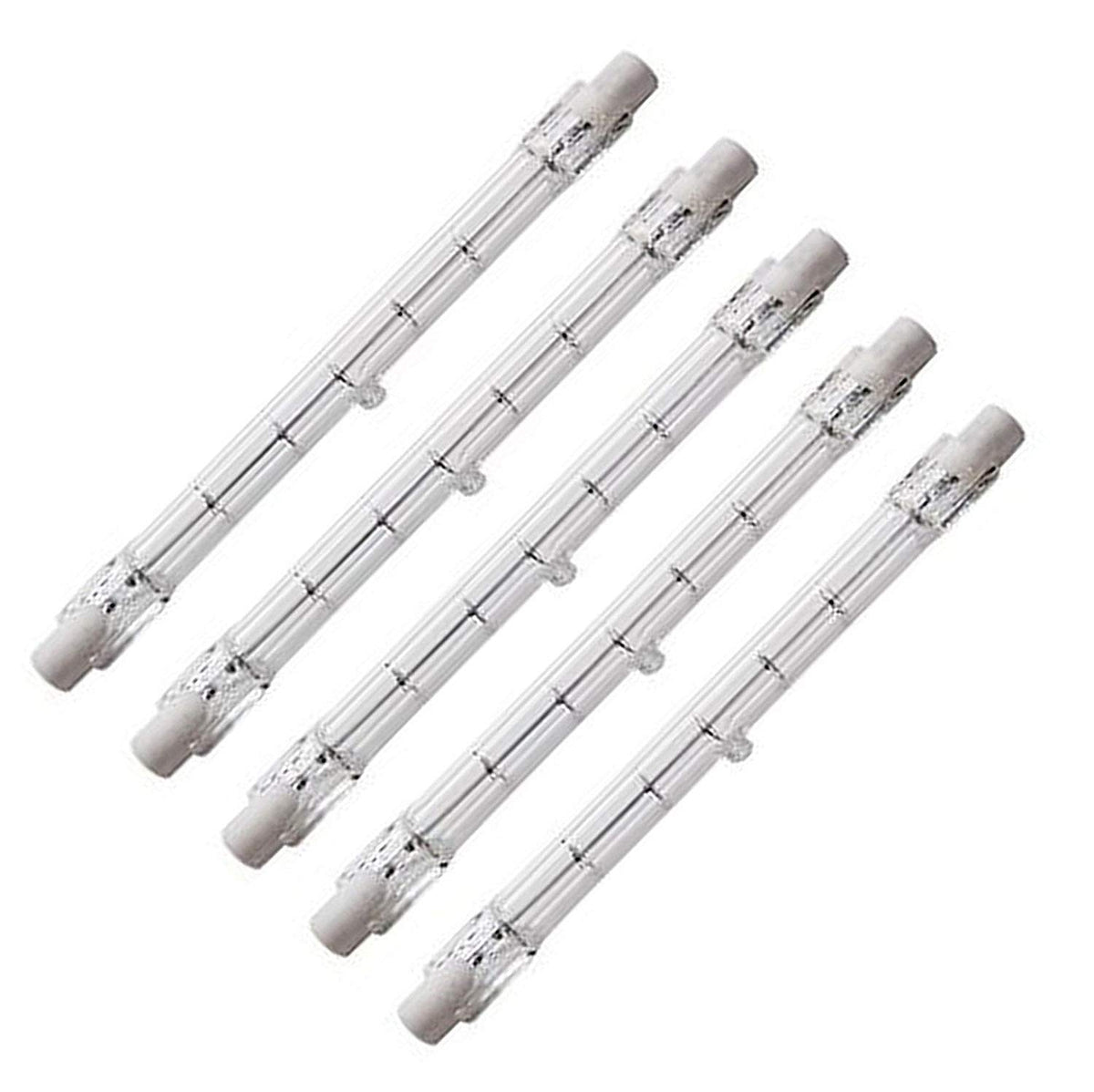 CTKcom 500-Watt 4,7 Zoll J-Typ T3 Halogenlampen (5er-Pack) - 118mm zweiseitige 500 Watt 120 Volt T3 Halogenlampen R7S zweiseitige Glühbirnen Flutlicht Quarzrohrlampen 120V