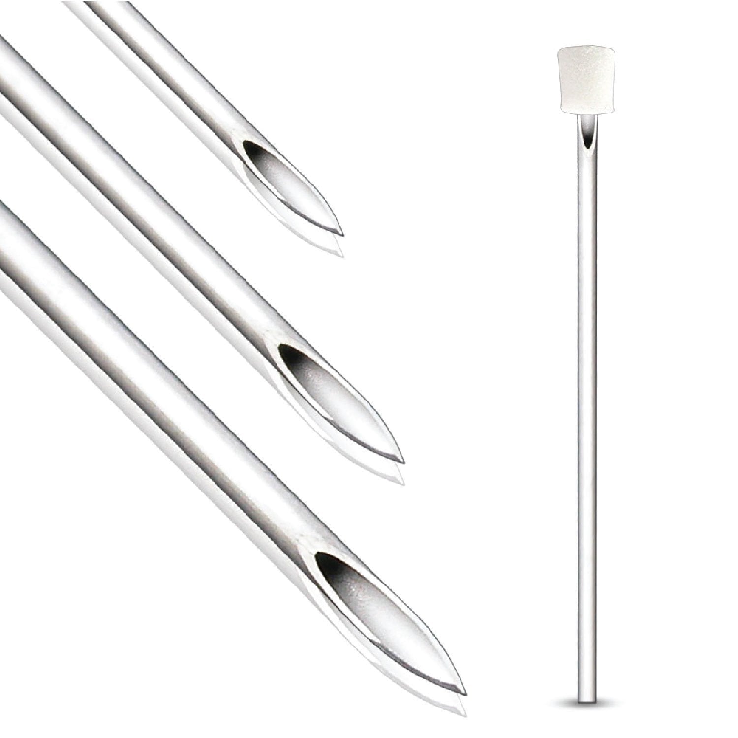 BodyJ4You 10PC Piercing Needles 18G - Sterile Disposable Sharp Surgical Stainless Steel - Nose Septum Ear Tragus Helix Labret Nipple Lip Navel