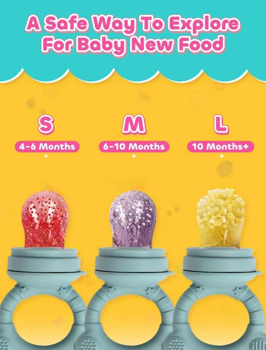 LOTBILL Baby Breastmilk Popsicle Molds & Fruit Food Feeder Pacifier, Silicone Baby Food Storage Containers, Baby Popsicle Molds Teething for Toddler Teething & Infant Self Feeding (Blue)