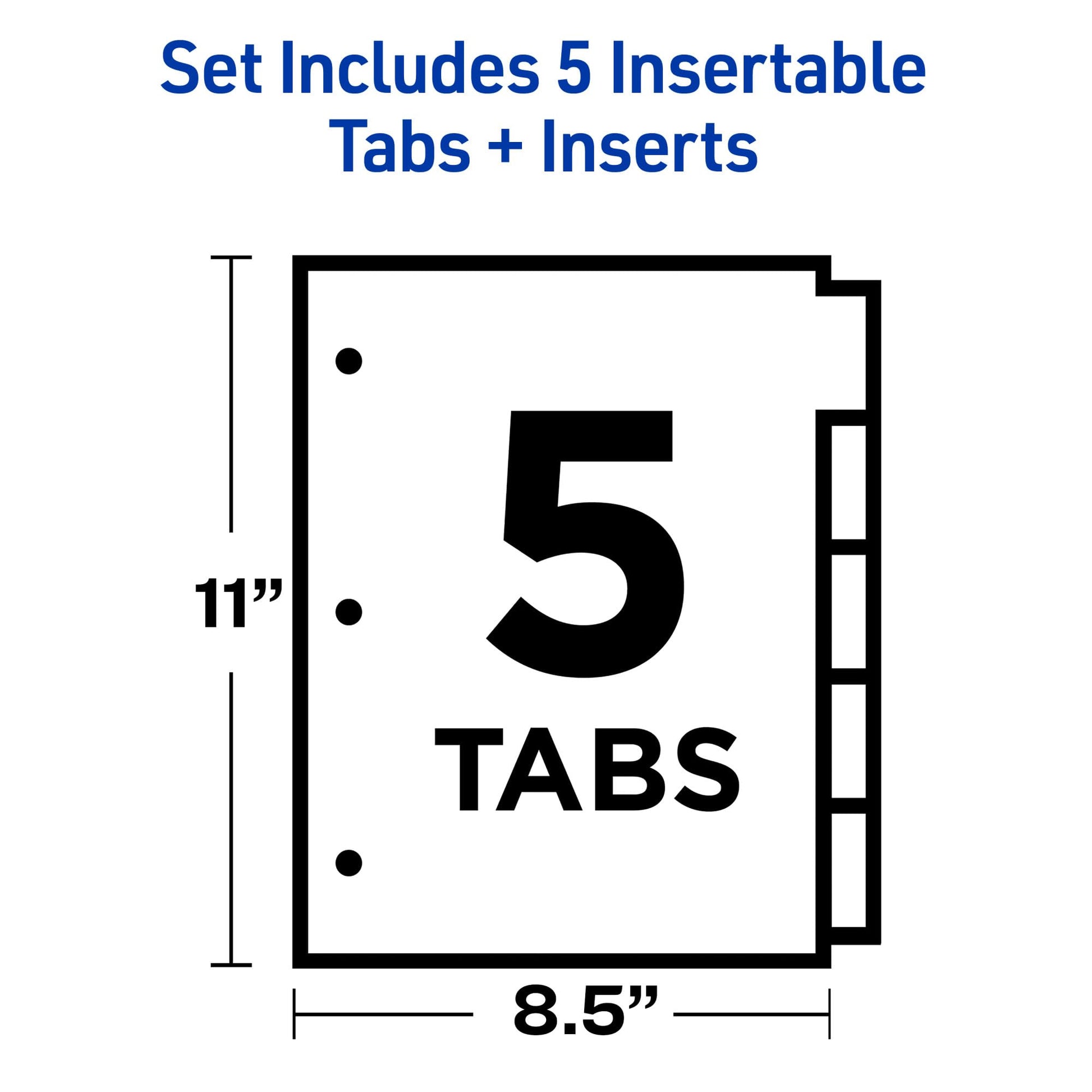 Avery Binder Dividers - 5-Tab Insertable Multicolor Big Tabs for Binders, 6 Sets of Dividers (11109)