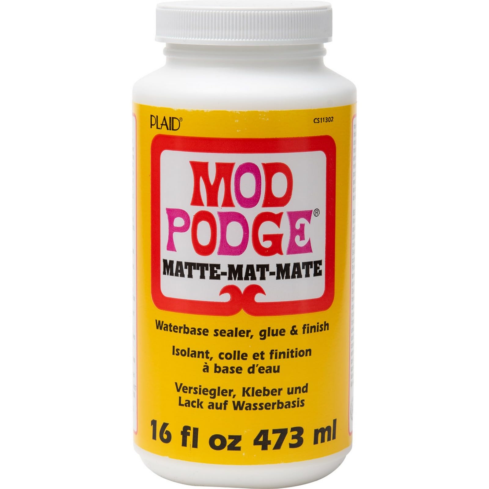 Mod Podge Matte Sealer, Glue & Finish: All-in-One Craft Solution- Quick Dry, Easy Clean, for Wood, Paper, Fabric & More. Non-Toxic - Craft with Confidence, Made in USA, 16 oz., Pack of 1