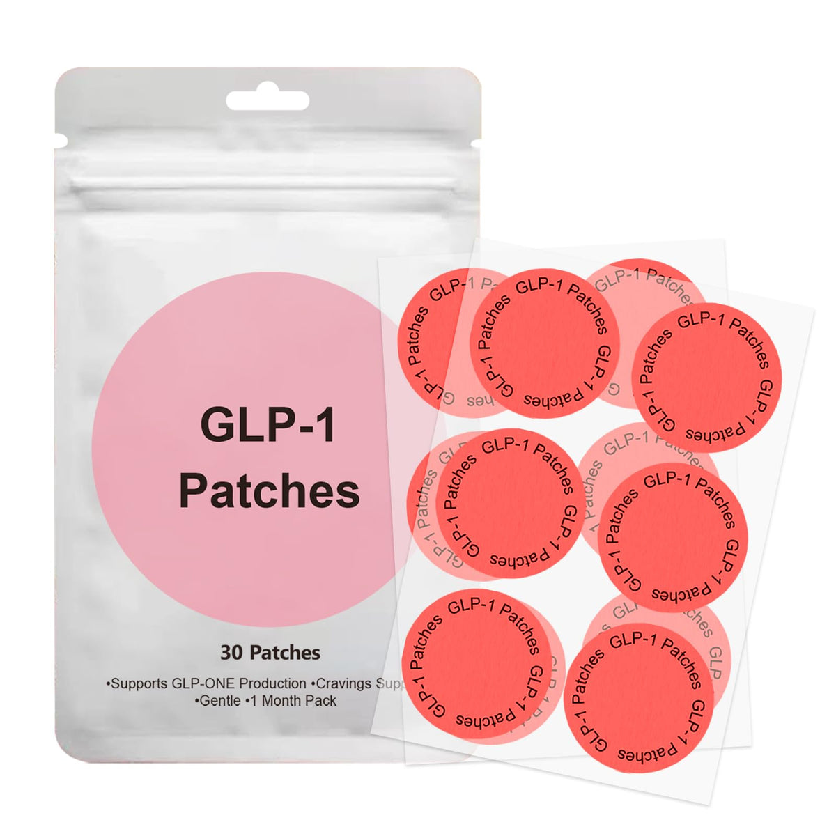USHJNV GLP-1 Patch – 8 Stunden langanhaltende Formel – Unterstützt die Körperpflege bei Männern und Frauen – Kann auf verschiedene Körperteile angewendet werden – 30er-Set.