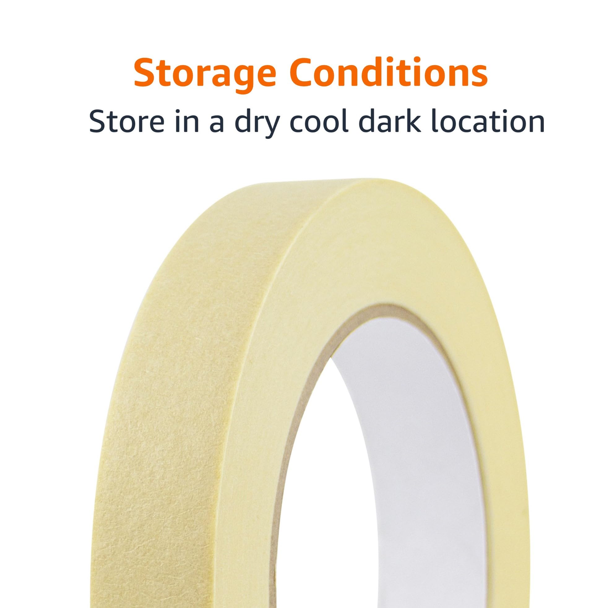Amazon Basics Masking Tape, Pack of 3 Rolls, Beige, 0.7 inch x 180 feet