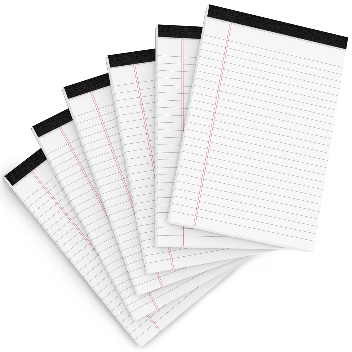 Legal Pads 5x8 Inch Writing Pads for Office Note Pads 5x8 for Work 80 GSM Paper College Ruled Legal Pad To Do List Notepad 30 Sheets 6 Pack Notebook Writing Pad Notepads for Grocery List Shopping List