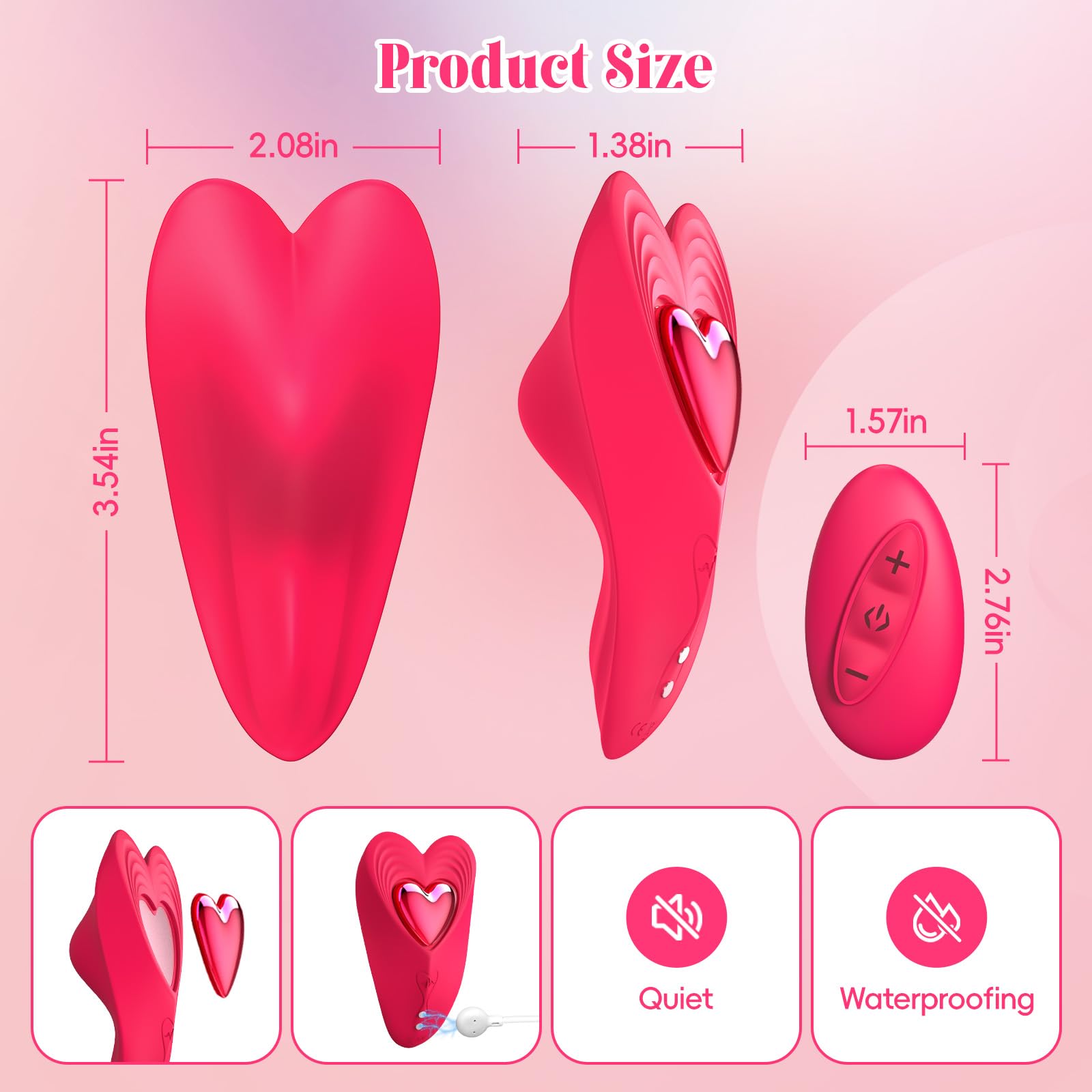 Remote Control Vibrator Couples Sex Toys, App Cellphone Wearable Couple Vibrator with Remote, Vibrating Panties with 10 Vibration Settings, Mini Bullet Vibrator for Women (Red)