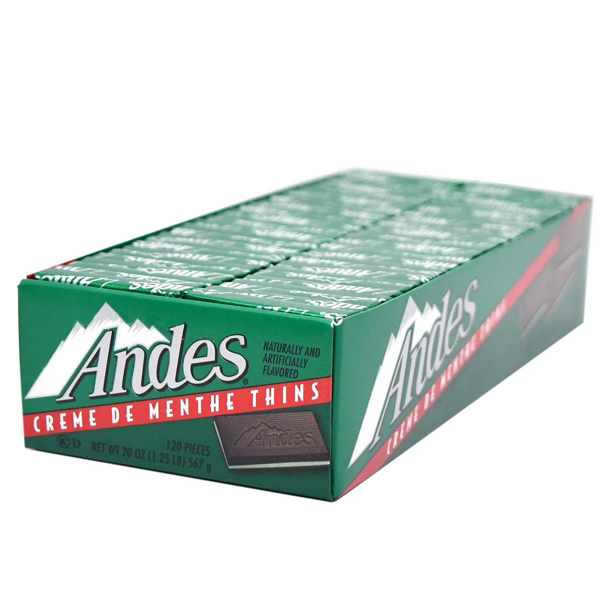 Tootsie Roll Andes Creme De Menthe Thin Mints - After-Dinner-Minze - Rechteckige Schoko-Minz-Bonbons - 567 g, 120 Stück