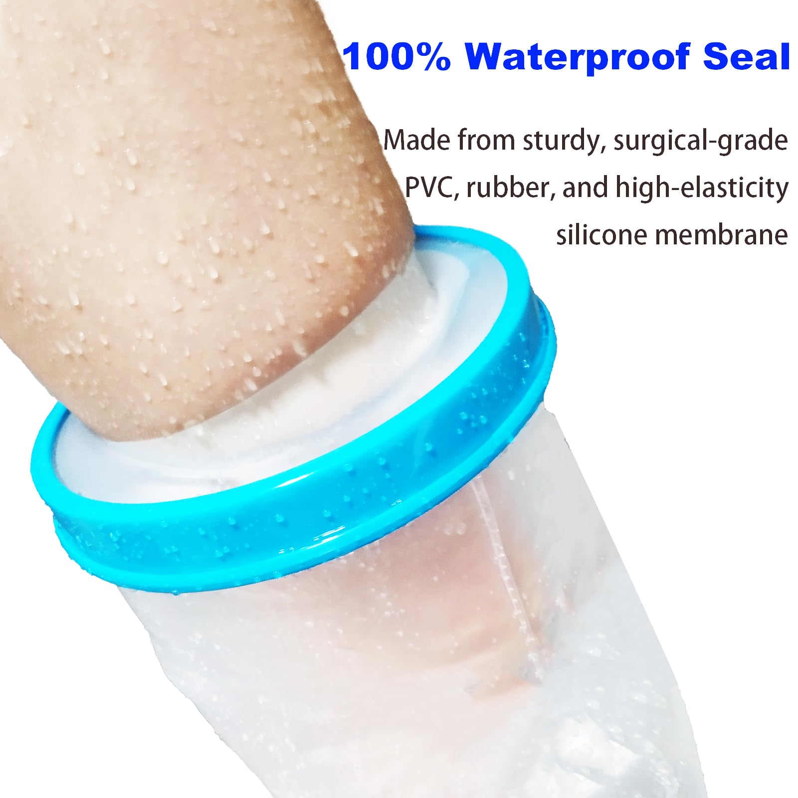 Tideshake - 100% Waterproof Leg Cast Cover for Showering, Reusable Adult Short Leg Cast Protector, Cast Covers for Shower Leg, Cast Bag for Shower, Cast Cover for Showering Foot