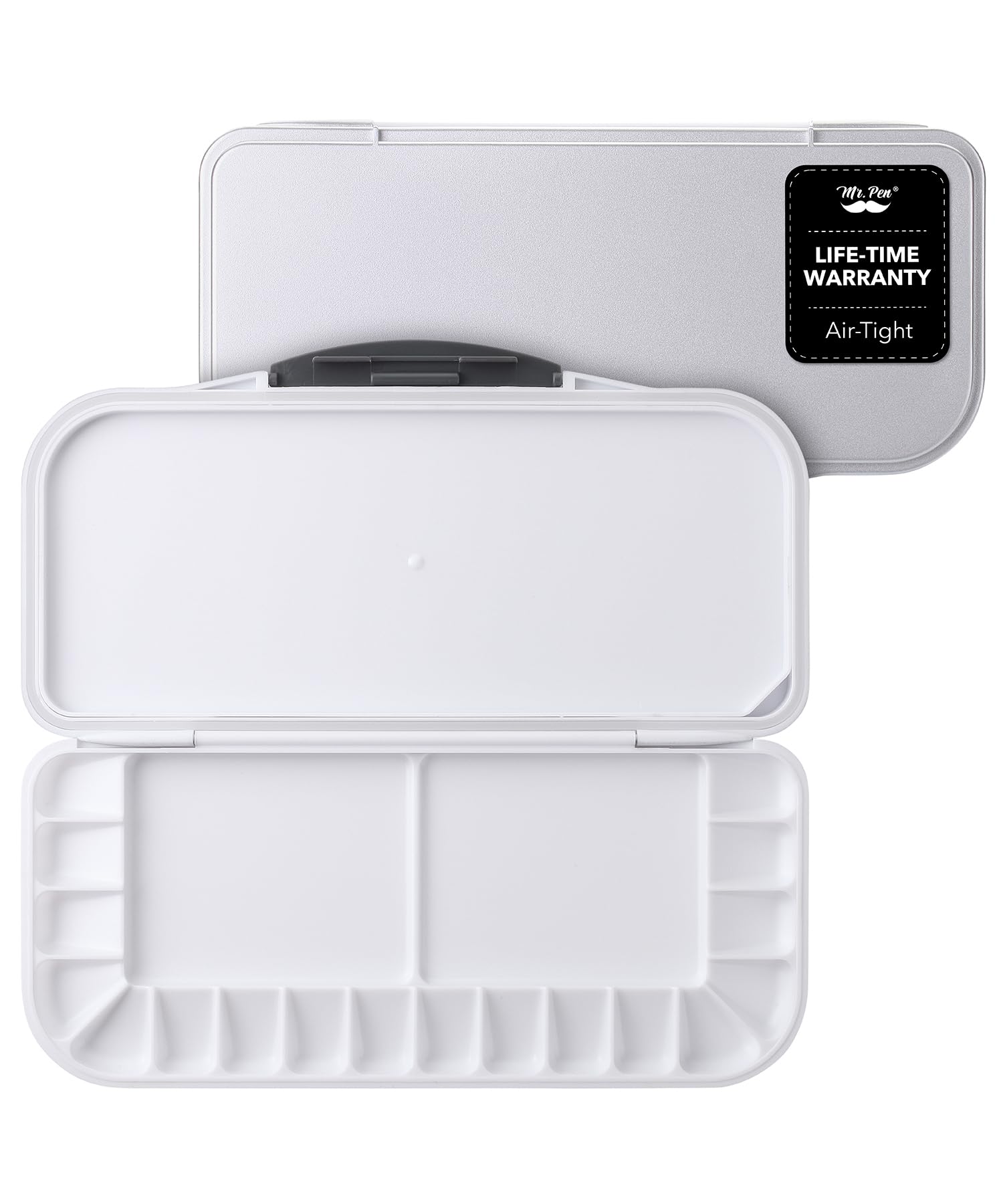 Mr. Pen Airtight 18-Well Watercolor Palette with 2 Mixing Areas and Lid - Folding Paint Tray