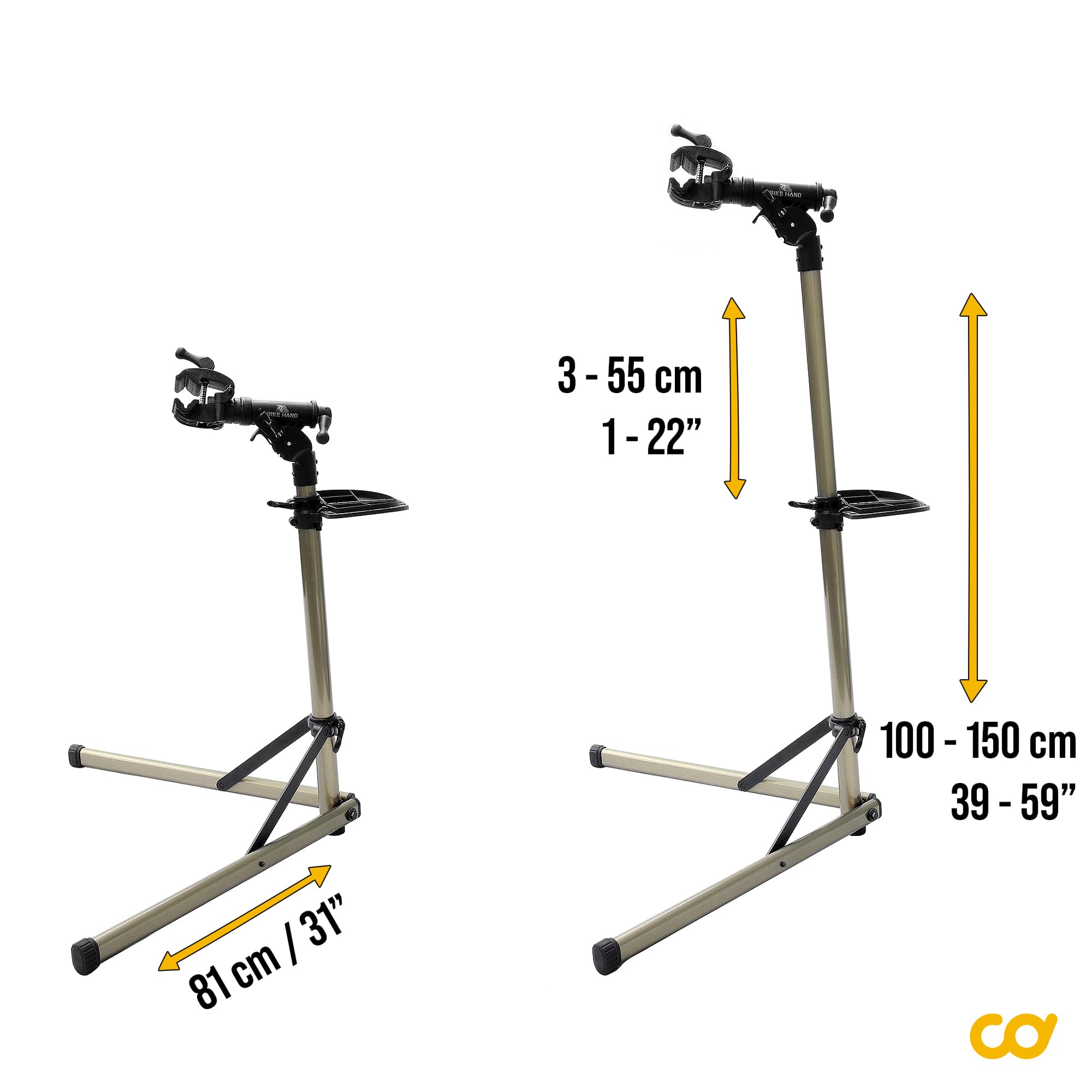 BikeHand Bike Repair Stand - Home Portable Bicycle Mechanics Workstand - for Mountain MTB Road Bikes Maintenance - Max. 55 lbs