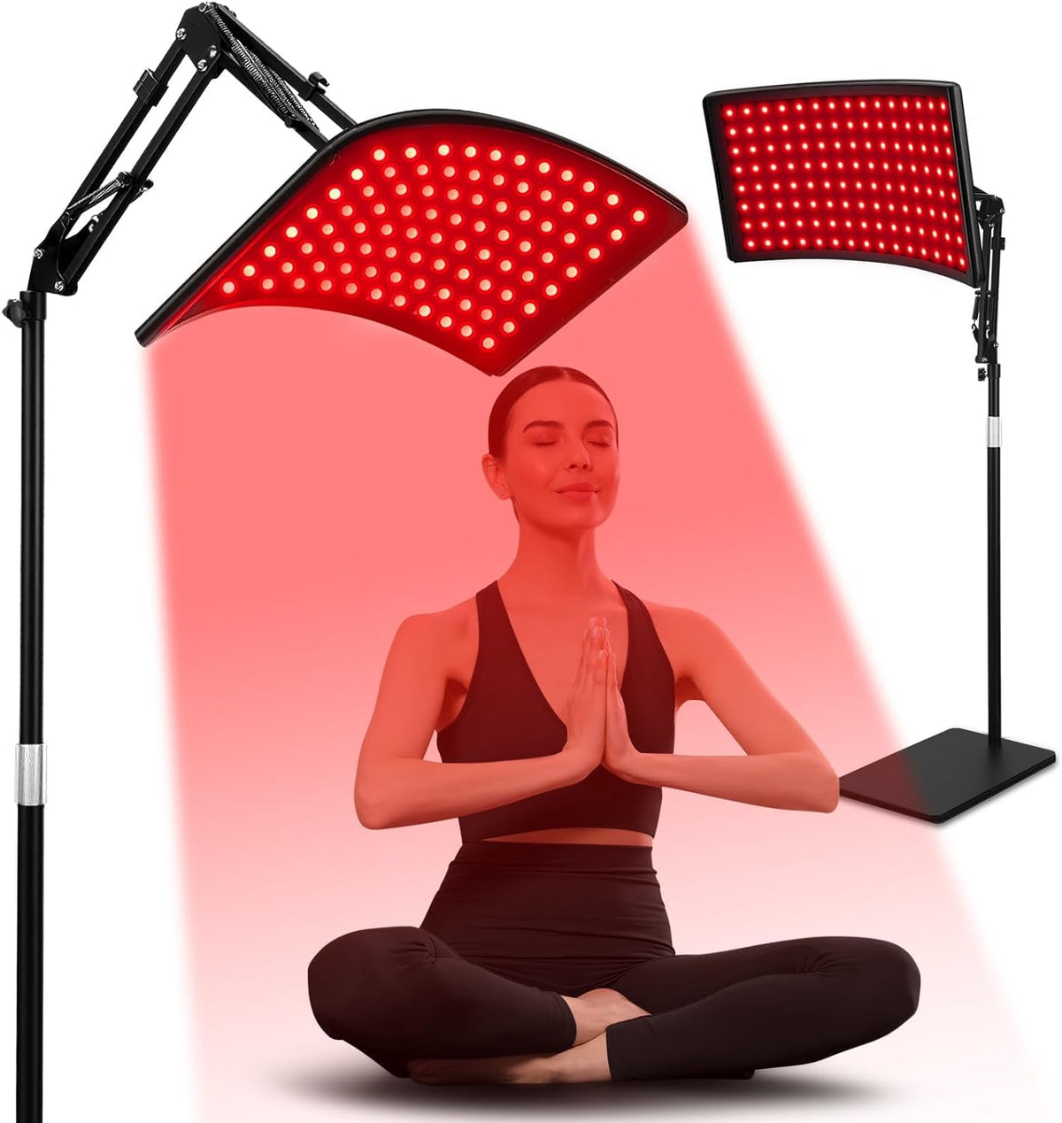 Rotlichttherapie für Gesicht und Körper, Rot-Infrarot-Lichttherapielampe mit Ständer, LED 660nm Rotlichttherapie & 850nm Infrarotlichtgerät für den Körper