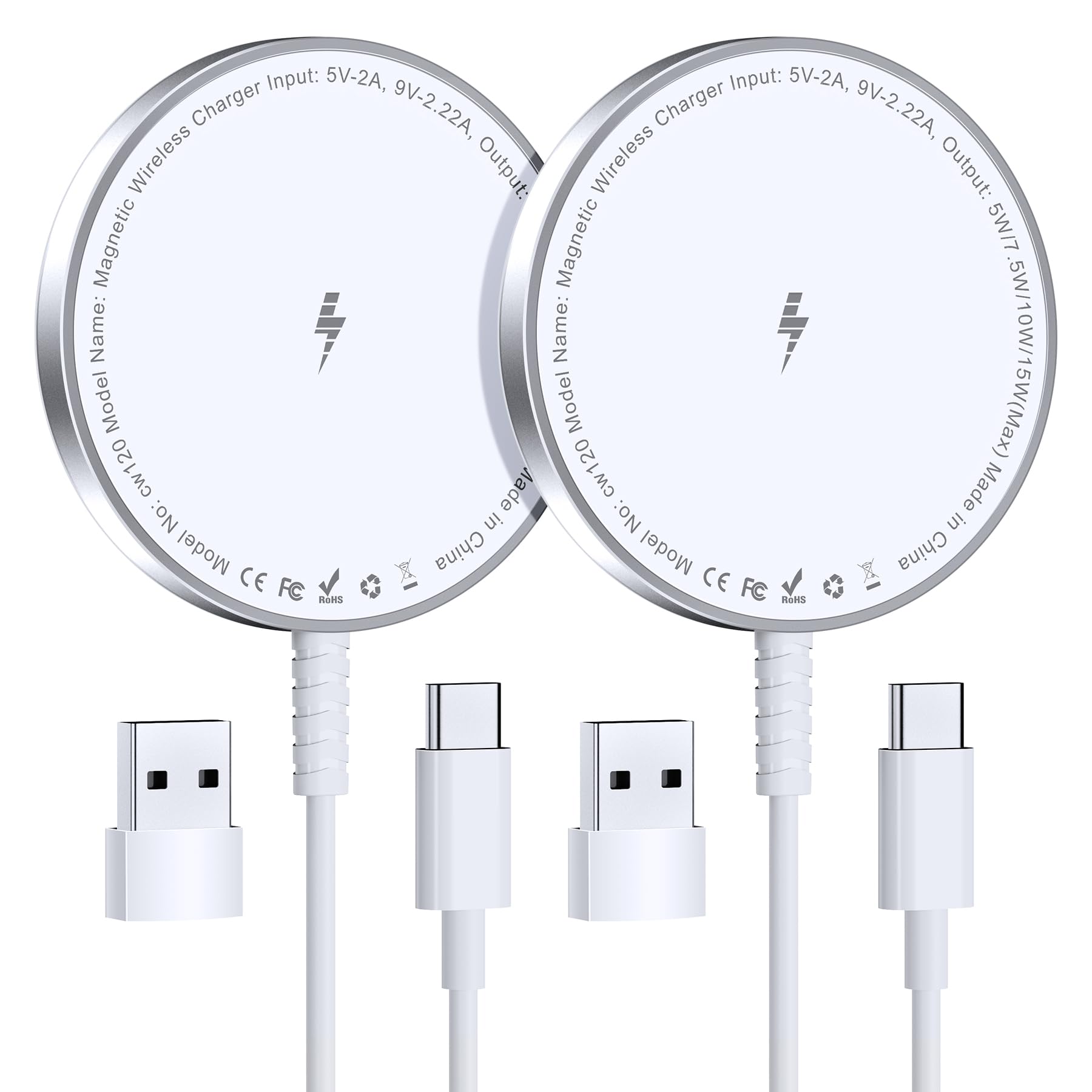 لشاحن MagSafe: لوحة شحن لاسلكية مغناطيسية لهواتف iPhone 16 و15 و14 و13 و12 Series وAirPods 4-2 Pro، مغناطيس قوي، سبيكة ألومنيوم، منافذ USB-C/A، نحيفة للغاية ومحمولة، مثالية للمكتب والسرير