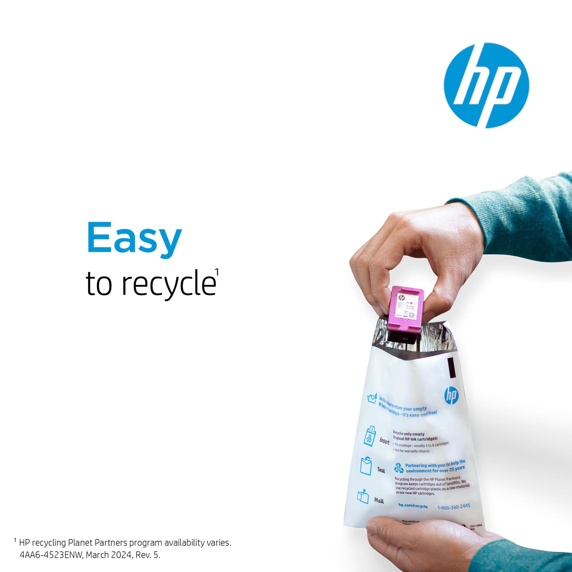 HP 65 Black/Tri-color Ink Cartridges for HP Printers (2-pack) | Works with Printer Series: AMP 100, DeskJet 2600, 3700, ENVY 5000 | Eligible for Instant Ink | T0A36AN