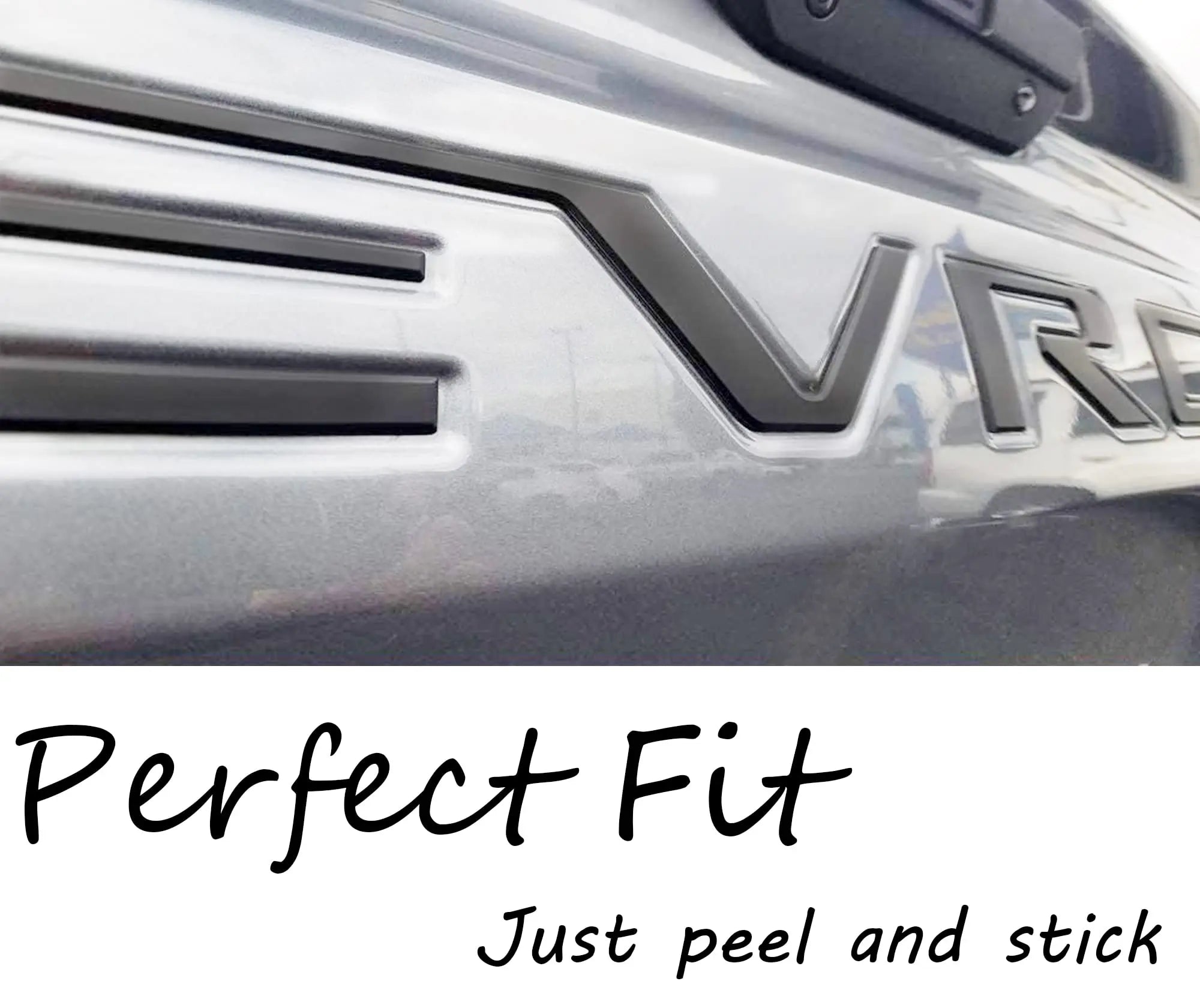 Tailgate Insert Letters Compatible with Chevy Silverado 2019 2020 2021 2022 2023 2024 2025 3D Emblems Badge with Strong Adhesive Matte Black