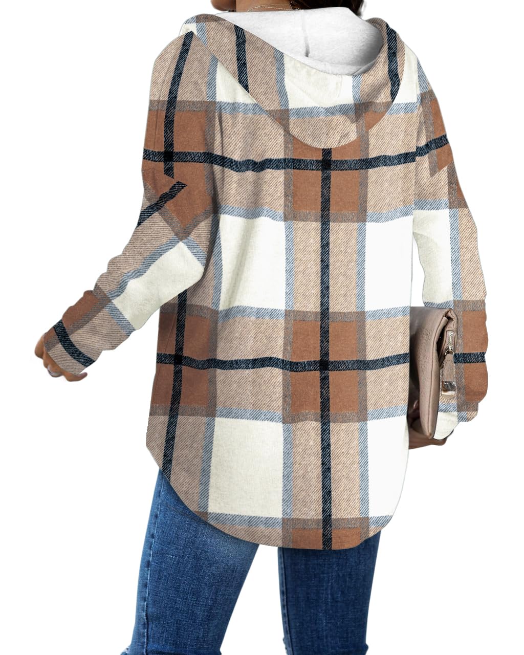 Women's Long Sleeve Sweatshirt Casual Pollover Hoodie Fall Tops Early Fashion Halloween Sweaters 2025 Trending Clothes Shirts L Brown Plaid
