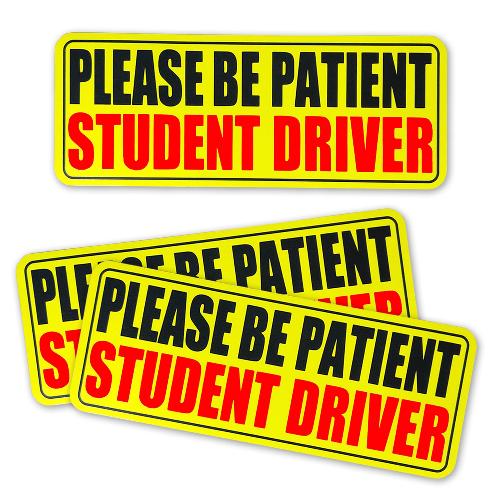 3pcs Student Drive Magnet for Car, Please Be Patient Student Driver, New Drivers Sticker, Reusable Magnetic Reflective Rookie Driver Bumper Sticker