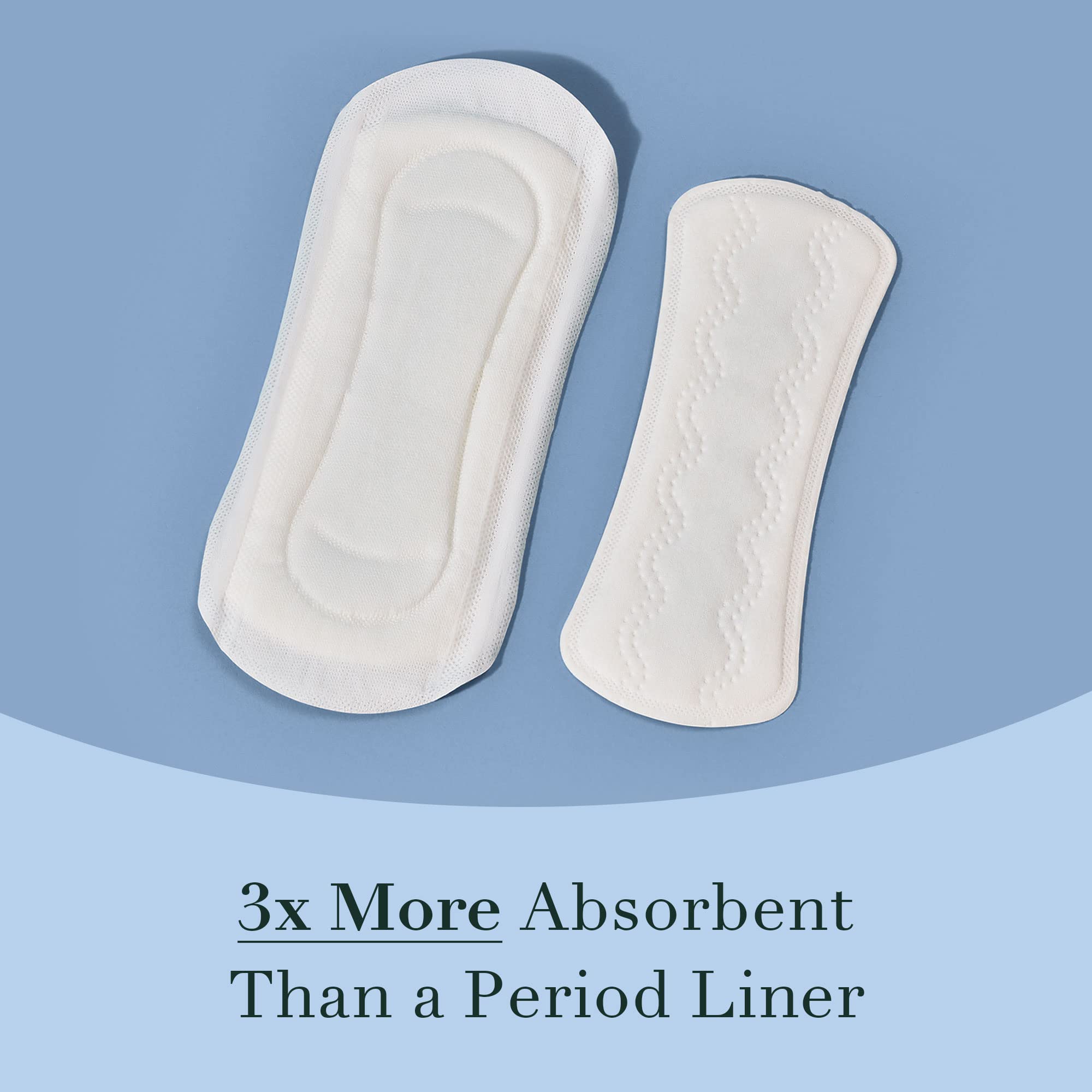 Rael Incontinence Liners for Women, Organic Cotton Cover, Postpartum Essential, Moderate Absorbency, Bladder Control, 4-Layer Core with Leak Guard Technology (Regular, 48 Count)
