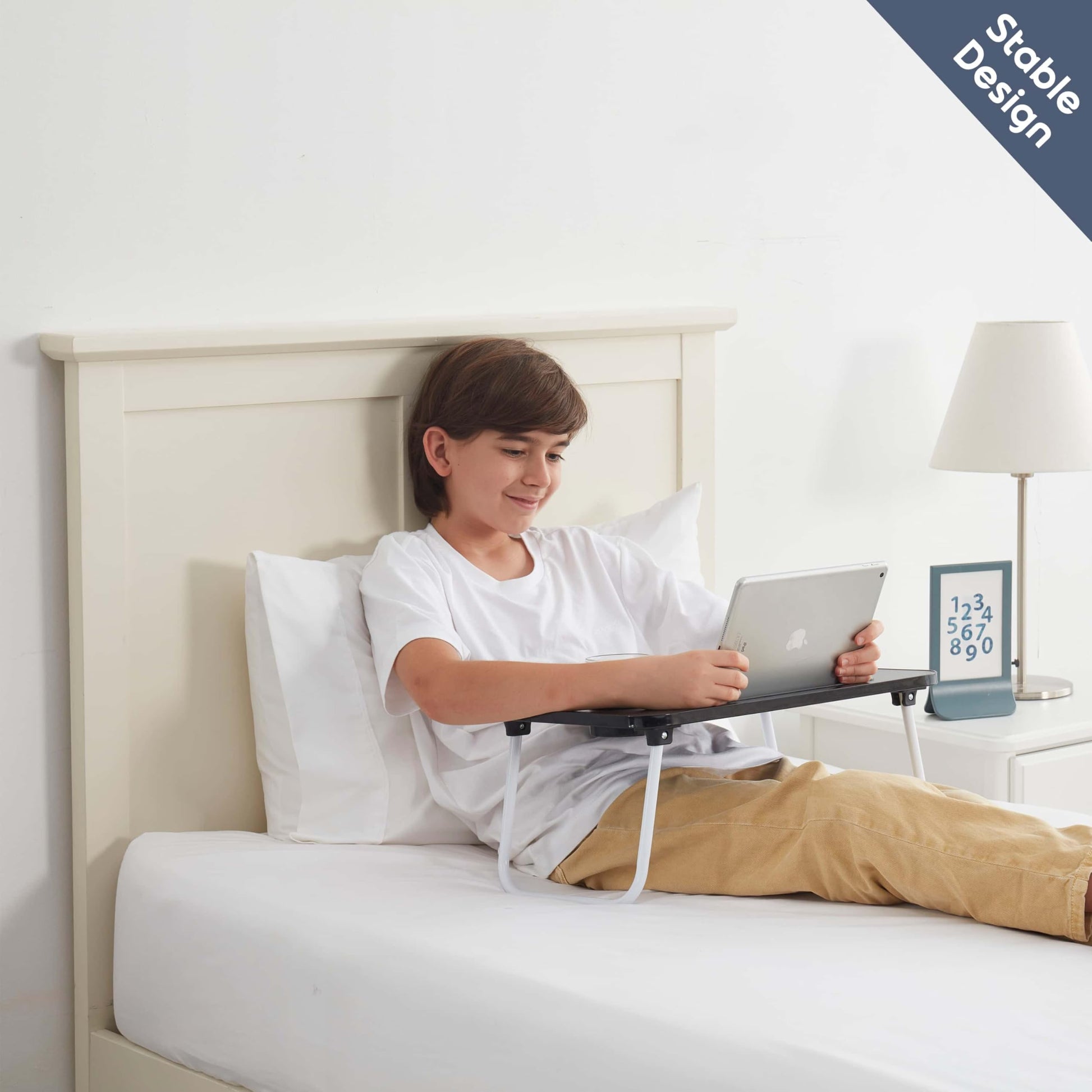 Laptop Bed Tray Table, Laptop Stand, Portable Lap Desks with Foldable Legs, Reading Desk for Sofa Couch Floor - Medium