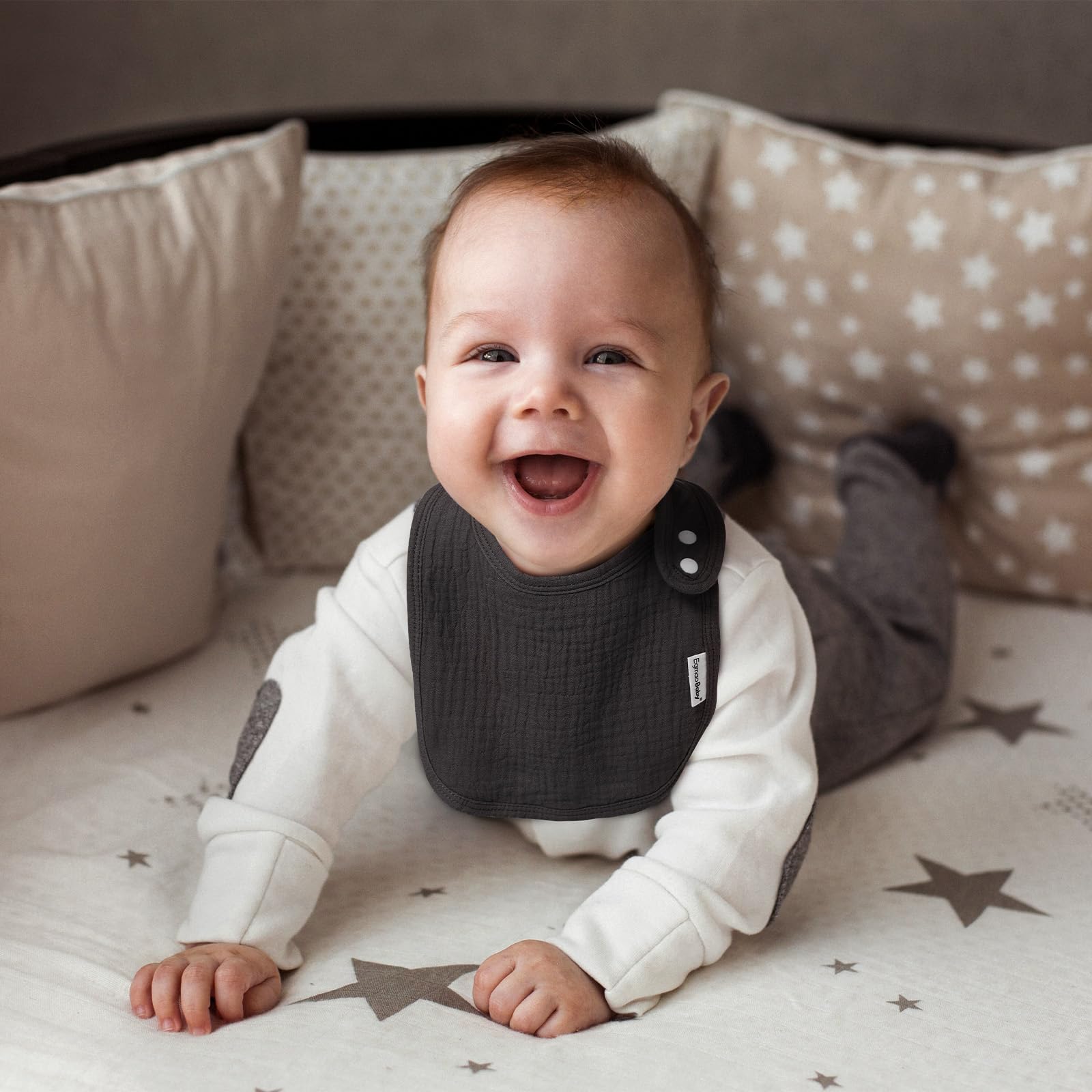 Muslin Bibs for Baby Boys Girls,Organic Muslin Baby Bib for Drooling and Teething,Soft Bandana Drool Bibs 5 Pack