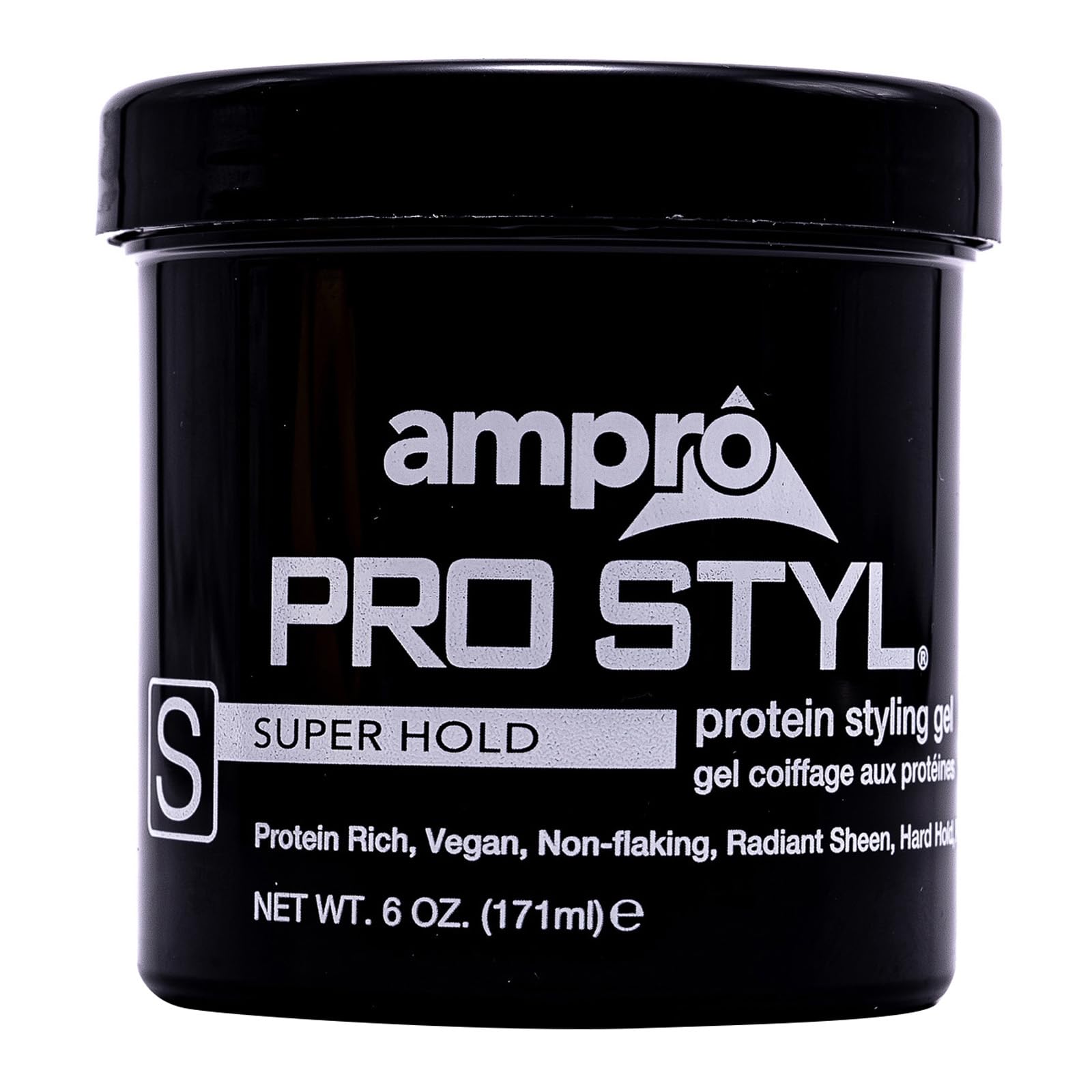 AmPro Pro Styl Styling Gel – Schützt und kräftigt Ihr Haar – Kein Abblättern, alkoholfrei, vegane Formel – Flexibler, griffiger Halt für alle Haarstrukturen – Super Halt – 177 ml