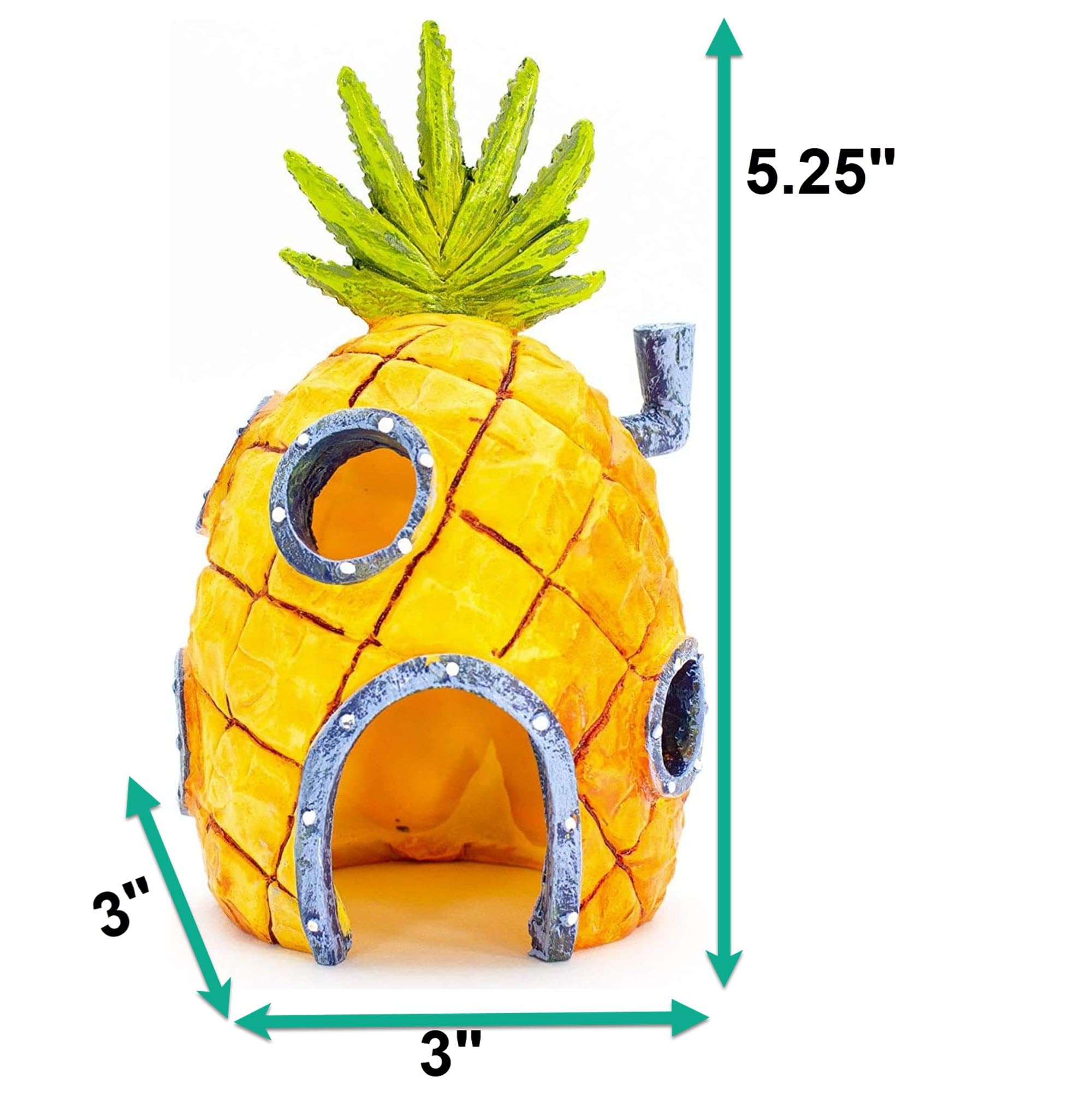Penn-Plax (SBR10EO Spongebob Squarepants Officially Licensed Aquarium Ornament – Spongebob’s Pineapple House – Medium
