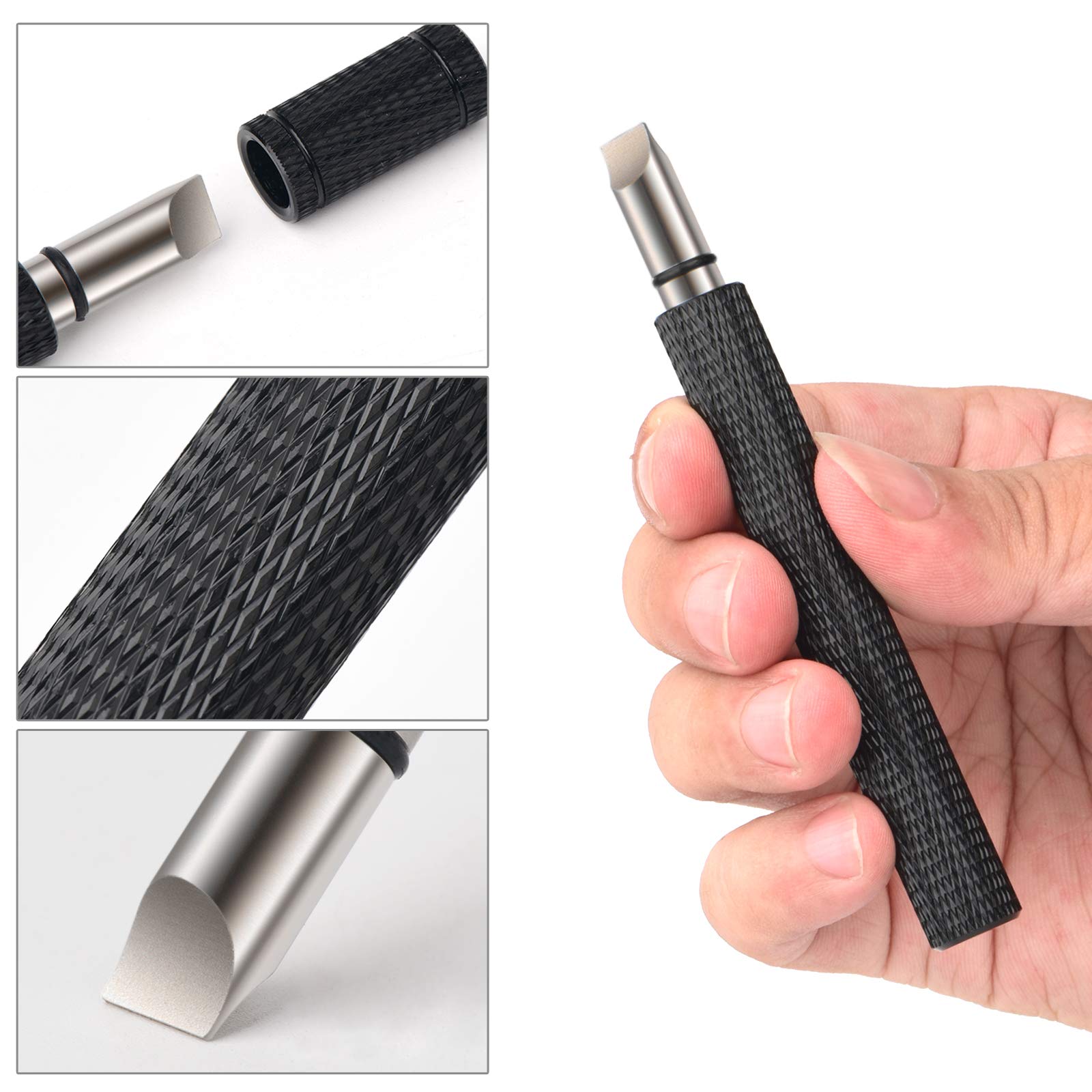 Bulex Golf Club Groove Sharpener, Re-Grooving Tool and Cleaner for Wedges & Irons - Generate Optimal Backspin - Suitable for U & V-Grooves, Black
