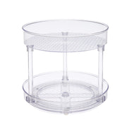 Amazon Basics Lazy Susan Turntable Organizer, 9" Diameter, 2 Tier, Clear