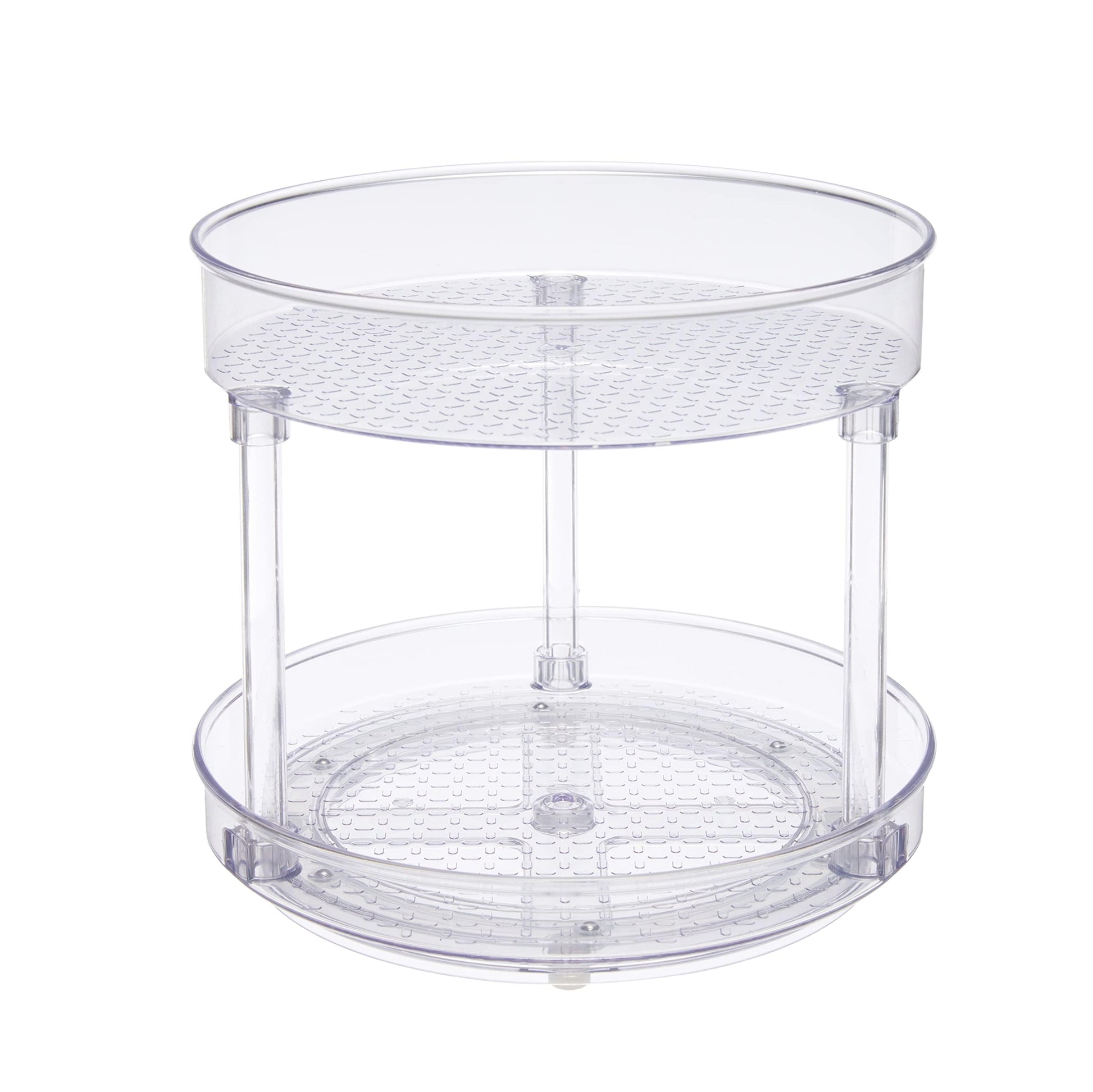Amazon Basics Lazy Susan Turntable Organizer, 9" Diameter, 2 Tier, Clear