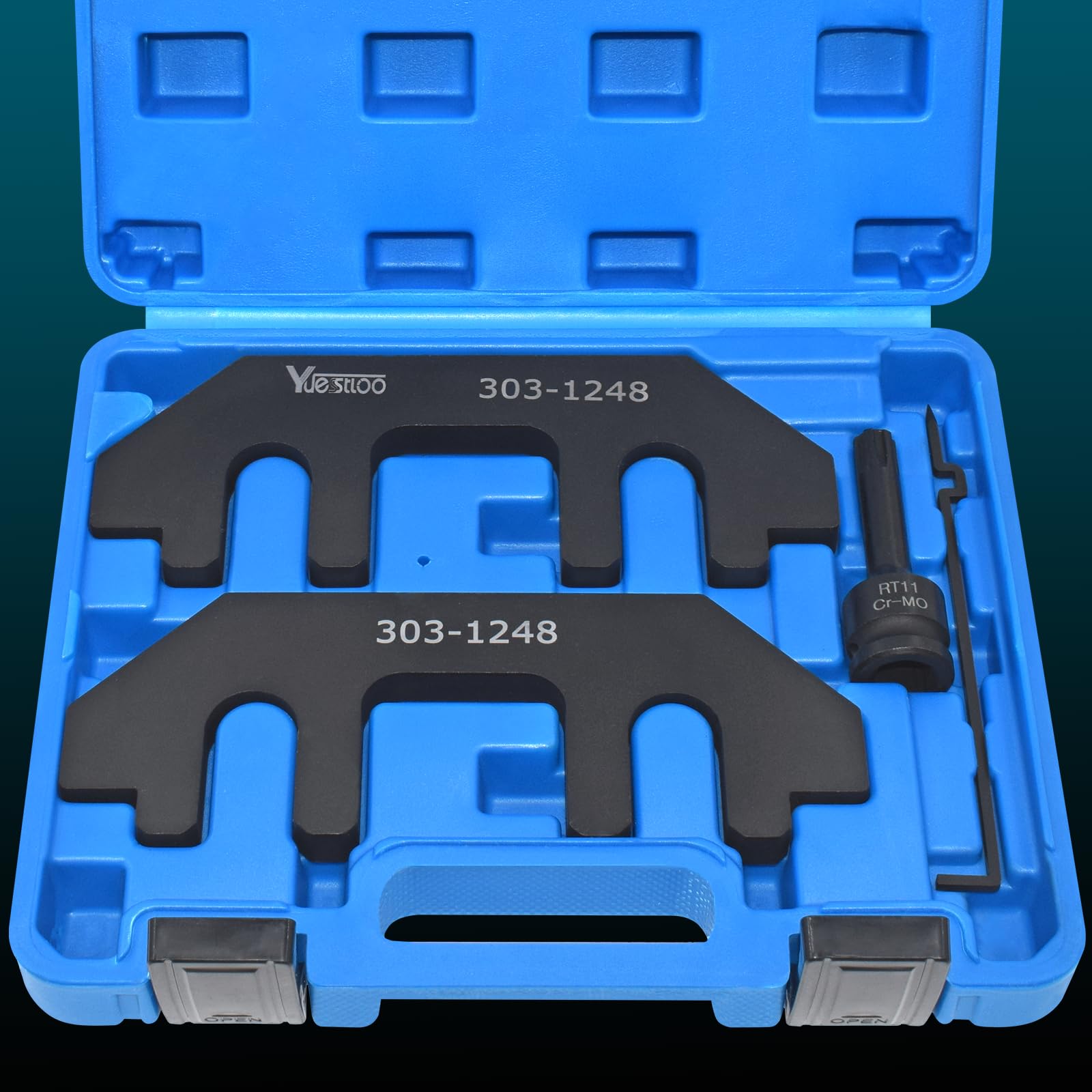 Yuesstloo Camshaft Holding Tool Kit with Tension Tool, Timing Alignment Holder Tool Compatible with Ford 3.5L & 3.7L 4V Engines, 3.5 EcoBoost, Replace 303-1248 303-1530 RT11, with Case and Gloves