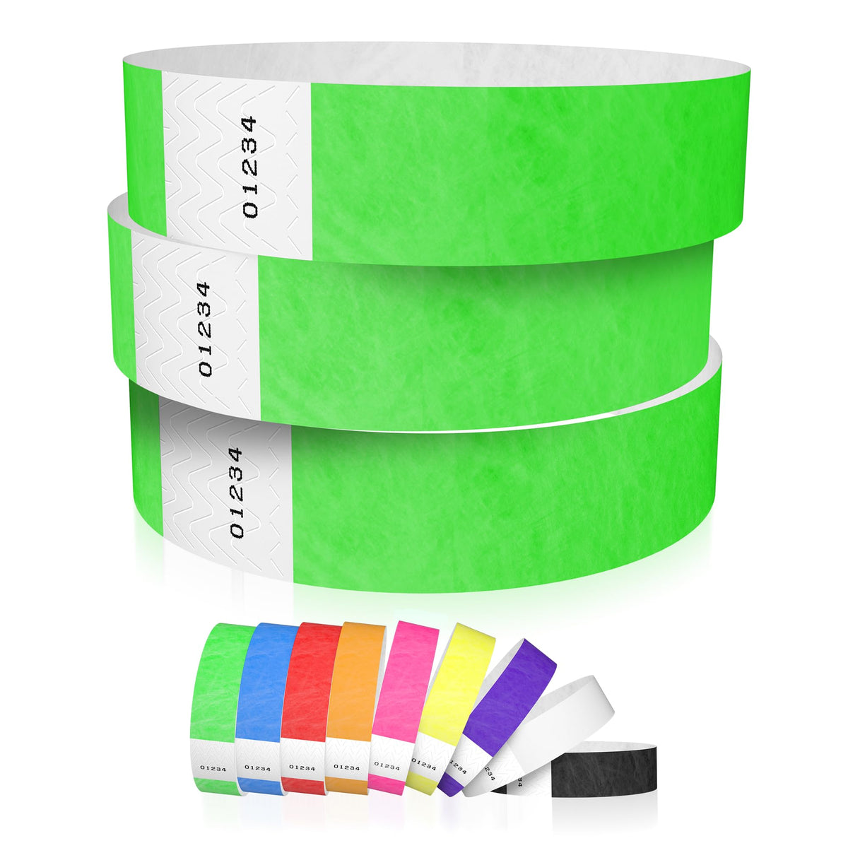 600 WristCo Neon-grüne Tyvek-Armbänder für Veranstaltungen – manipulationssicheres Design & fluoreszierende Farbe verhindern Wiederverwendung – Premium-Armbänder für Krankenhaus- & Medizinisches ID, Party- & VIP-Identifikation